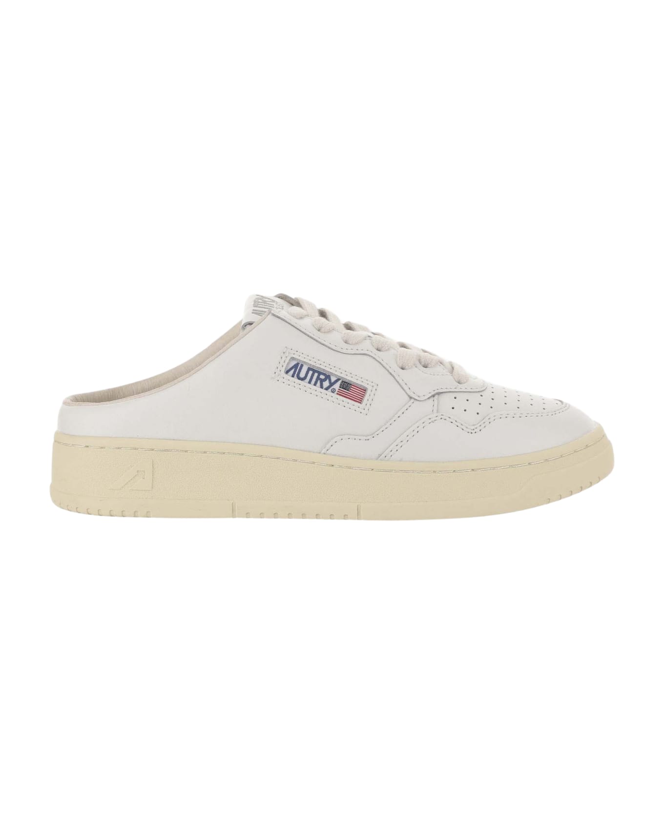 Autry Medalist Mule Low Leather Sneakers - White
