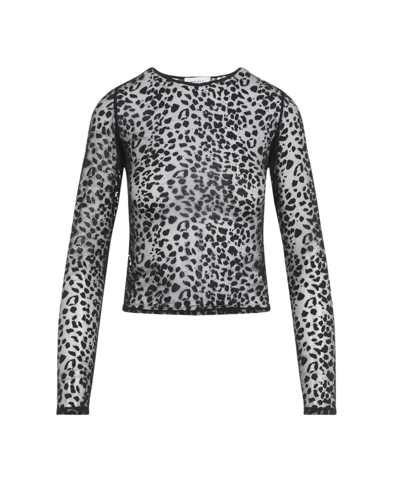 Alexander McQueen Leopard Devoré Top - Black