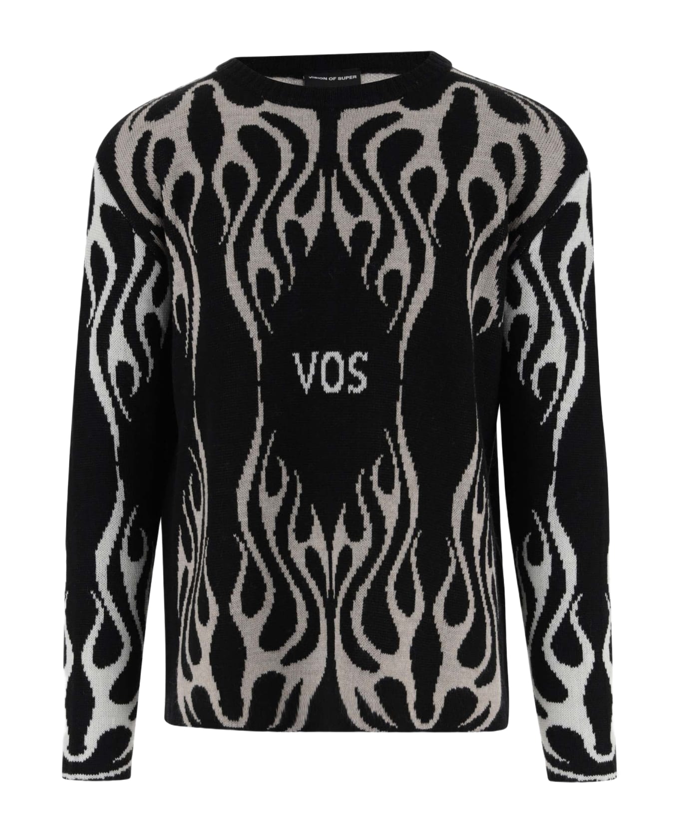 Vision of Super Wool Blend Flames Sweater - Black