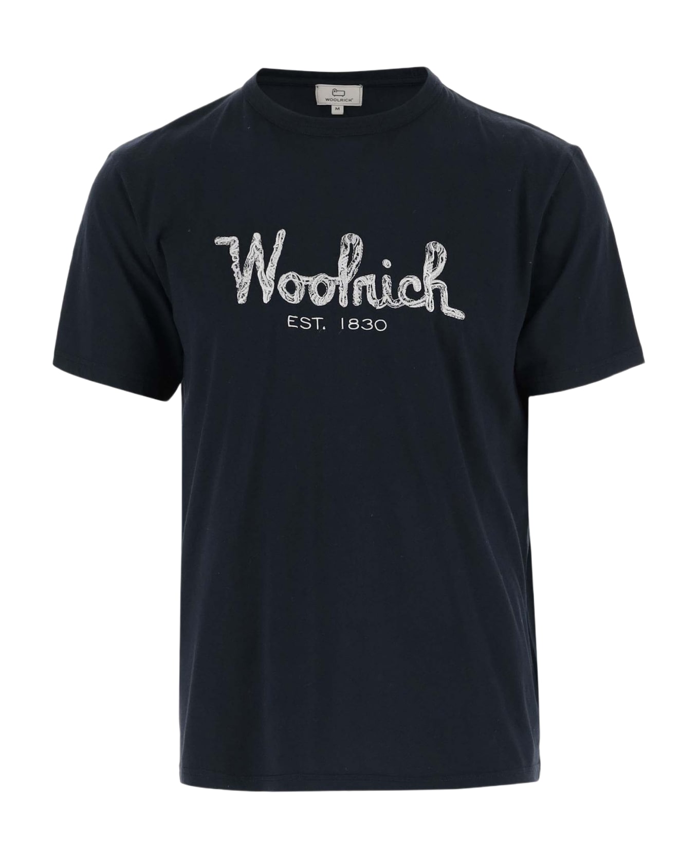 Woolrich Cotton T-shirt With Logo - NAVY