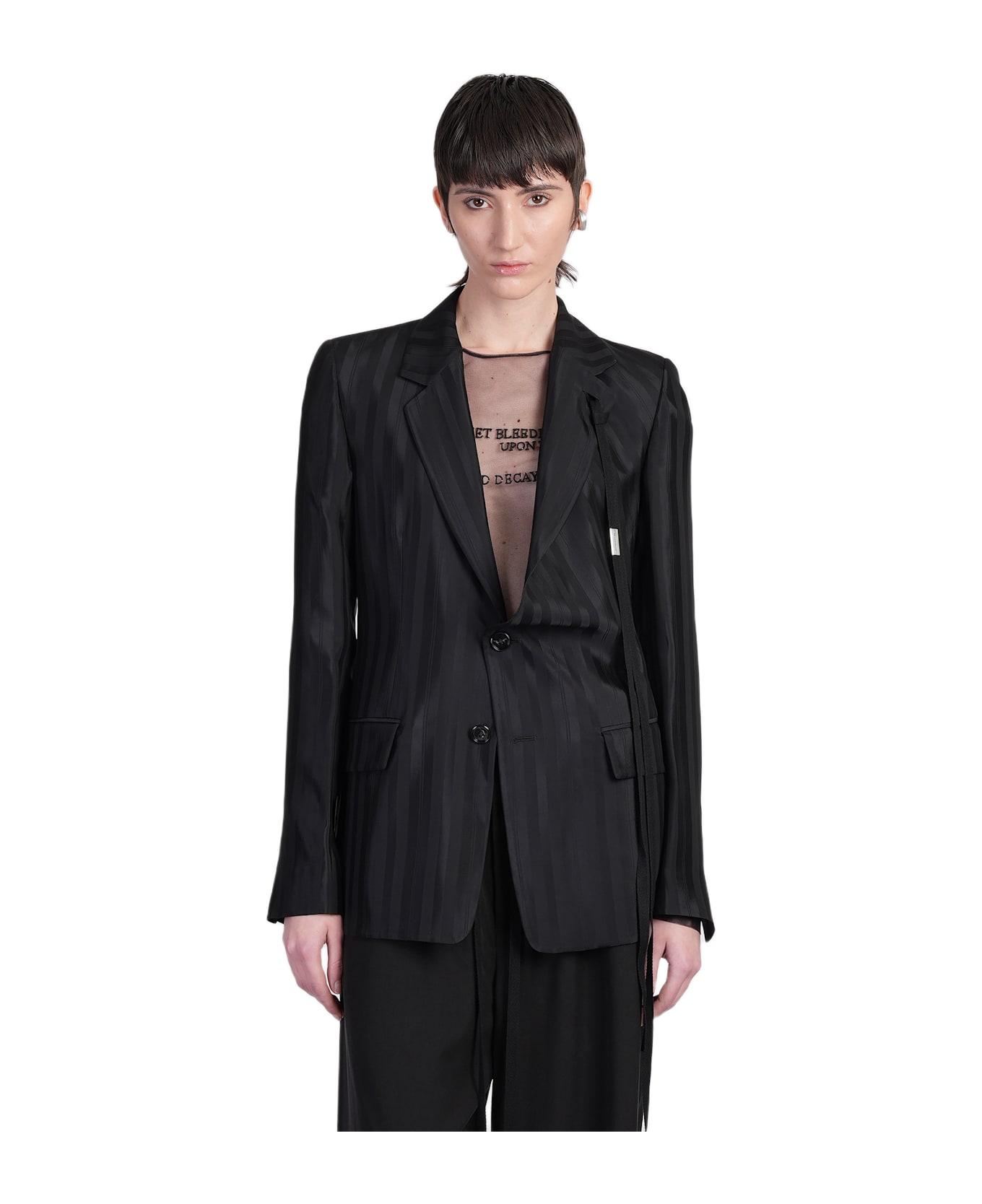 Ann Demeulemeester Disa Blazer In Black Viscose - black
