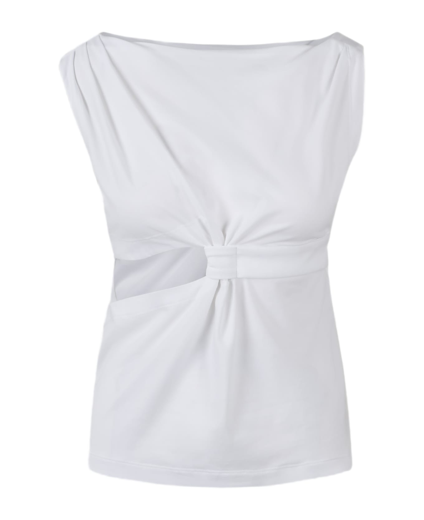 Alberta Ferretti Eco-friendly Jersey Knot Top - White