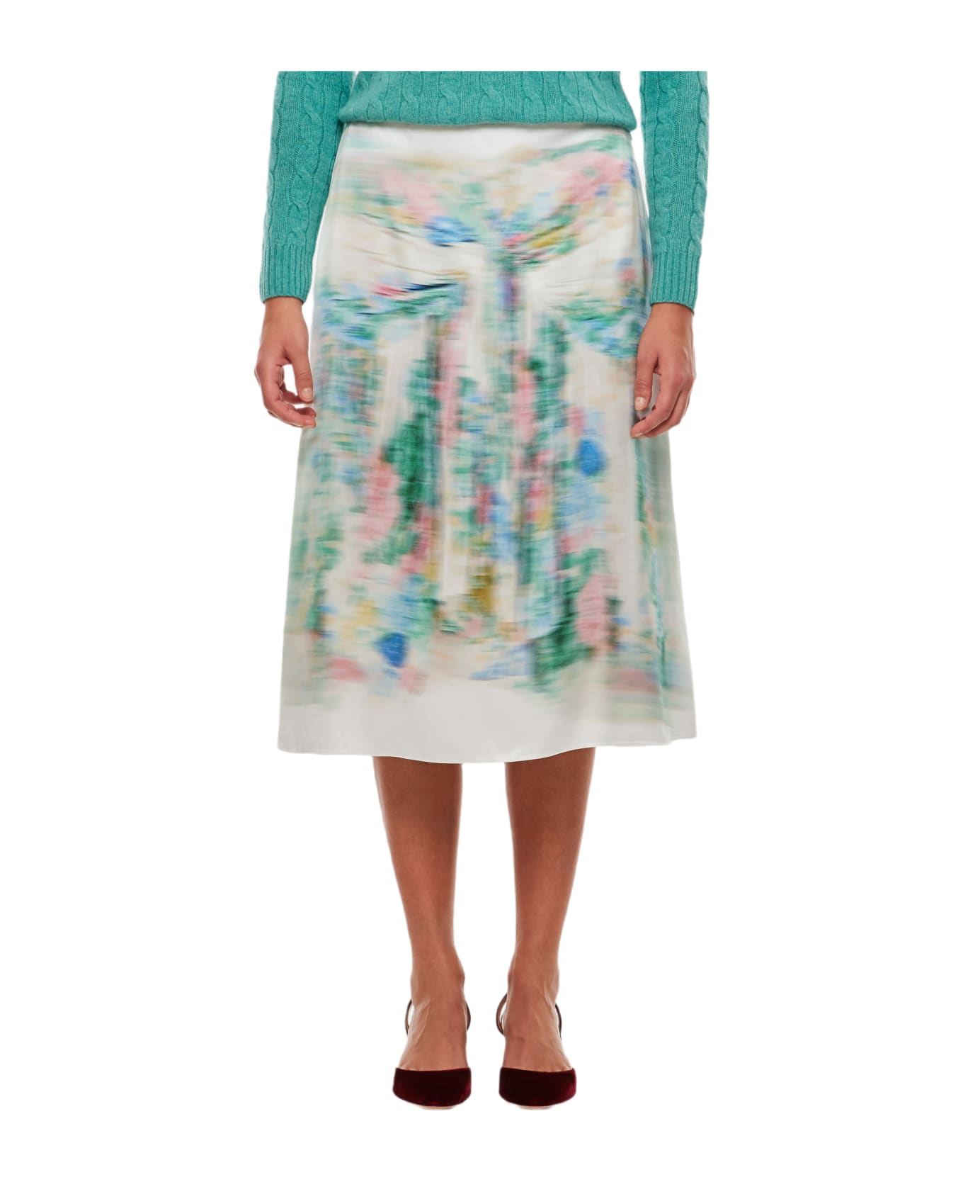 Loewe Silk Blend Midi Skirt - White