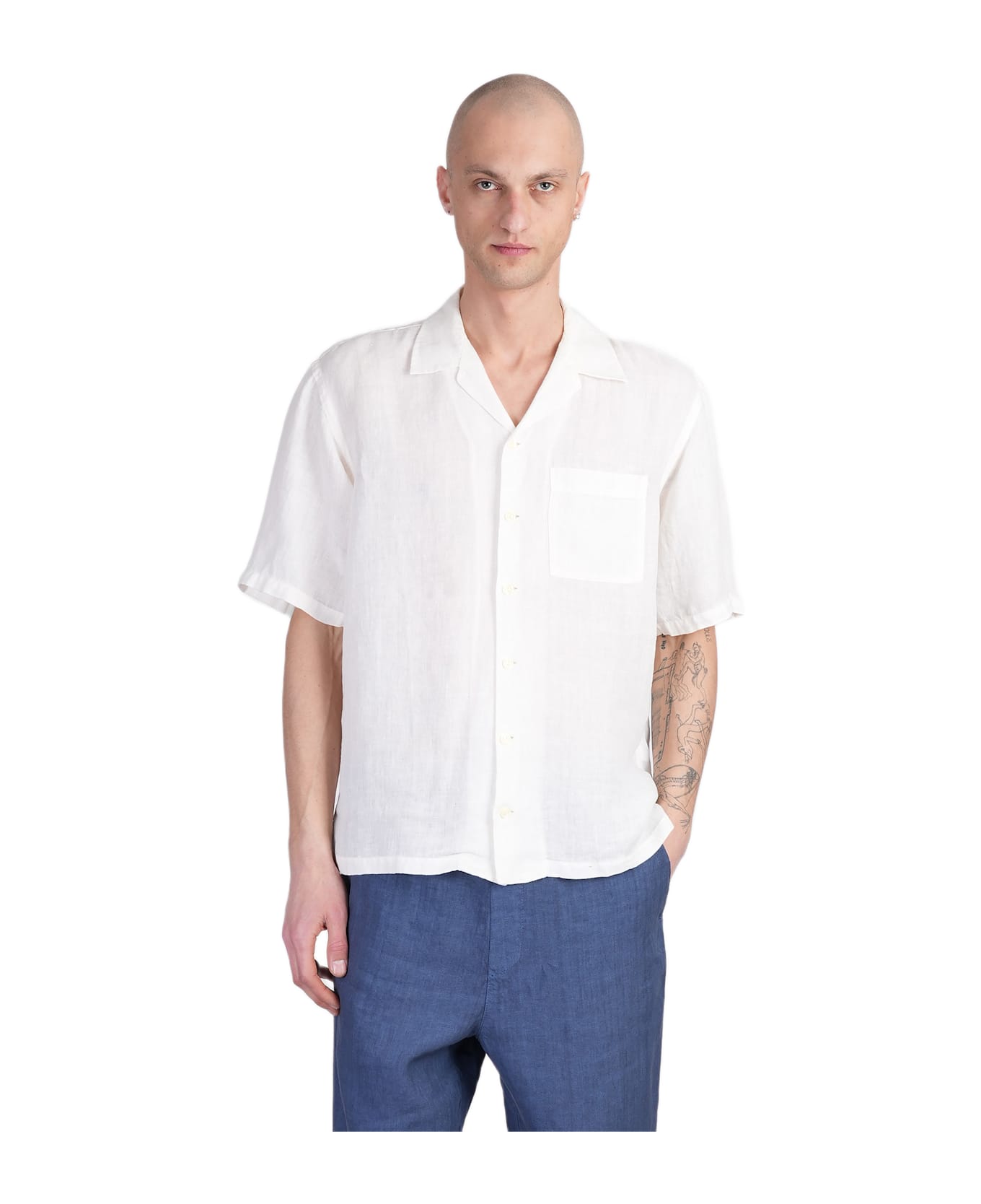 120% Lino Shirt In Beige Linen - beige