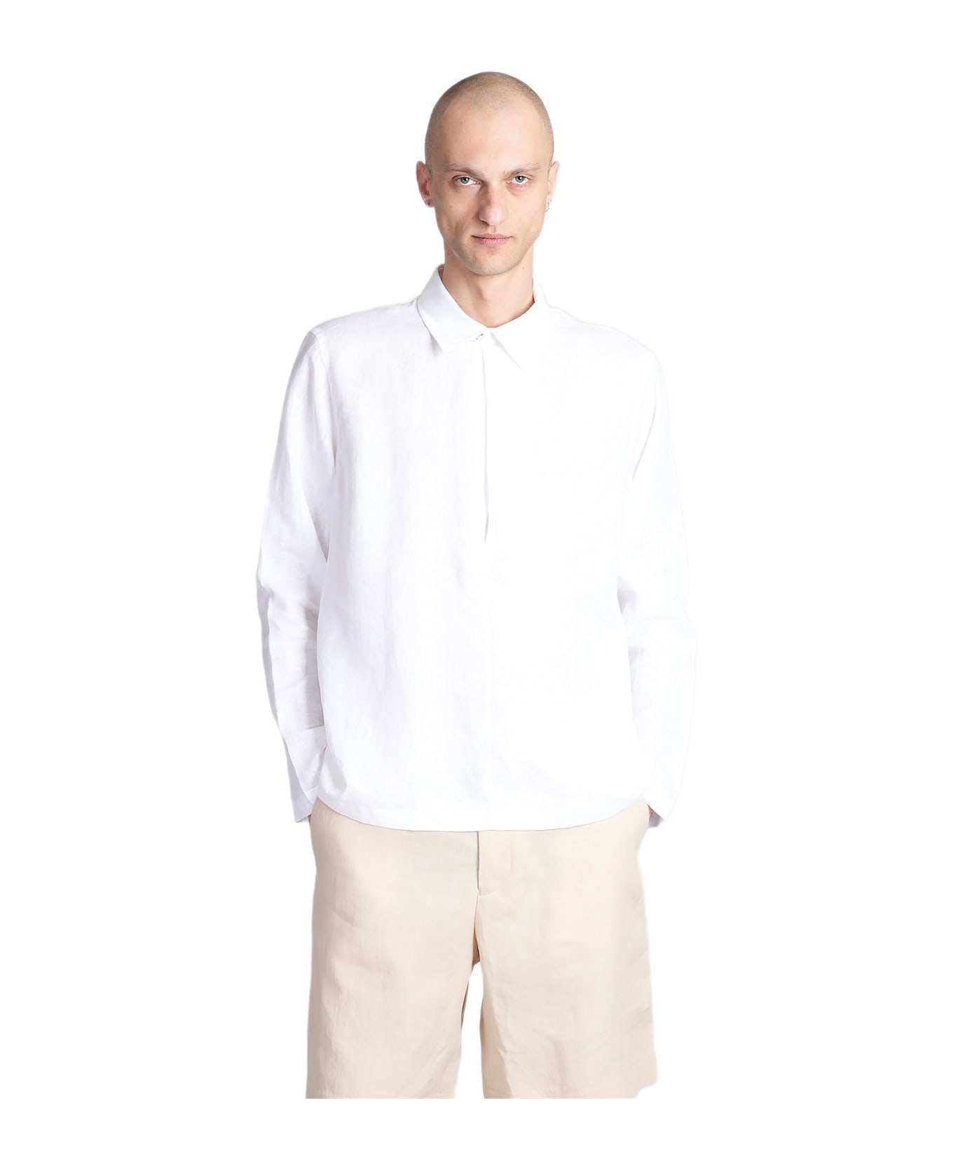 Paul Smith Shirt In White Linen - white
