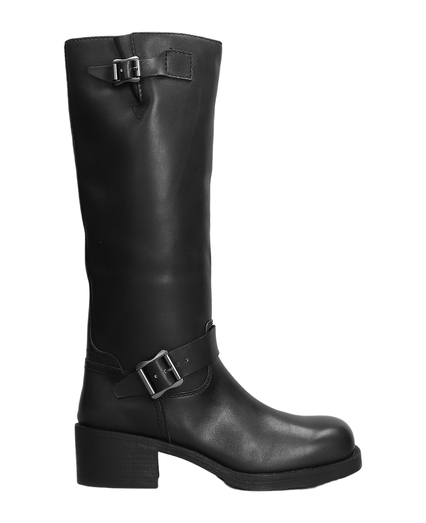 Ash Trinidad High Heels Boots In Black Leather - black