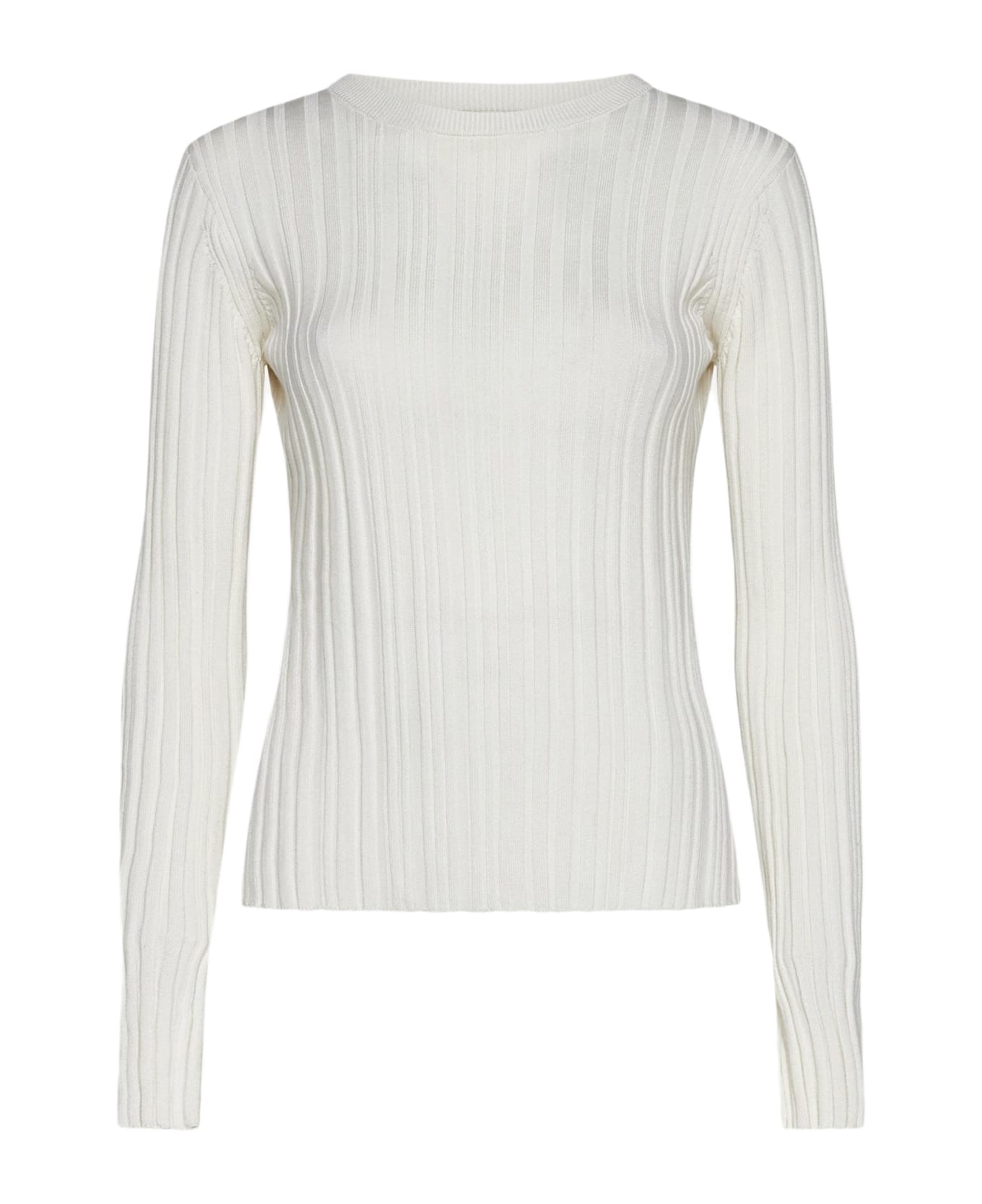 Loulou Studio Evie Ribbed Silk-blend Top - RICE IVORY