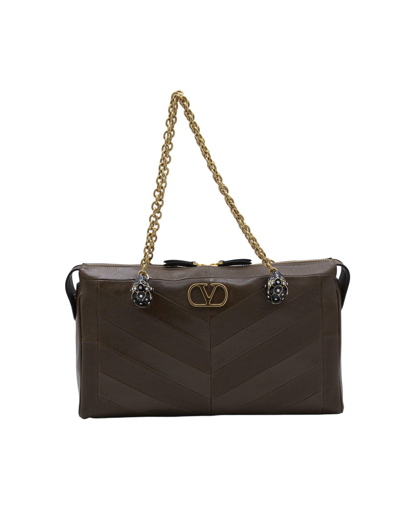 Valentino Garavani Brown Leather Panthea Shoulder Bag - Tundra ショルダーバッグ