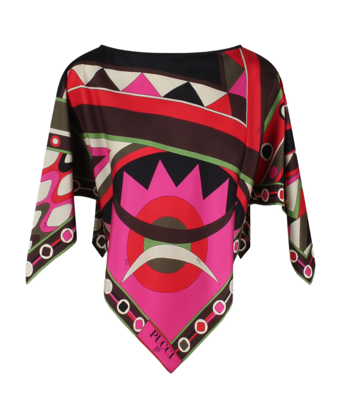 Pucci Vivara-print Silk Top - Multicolour