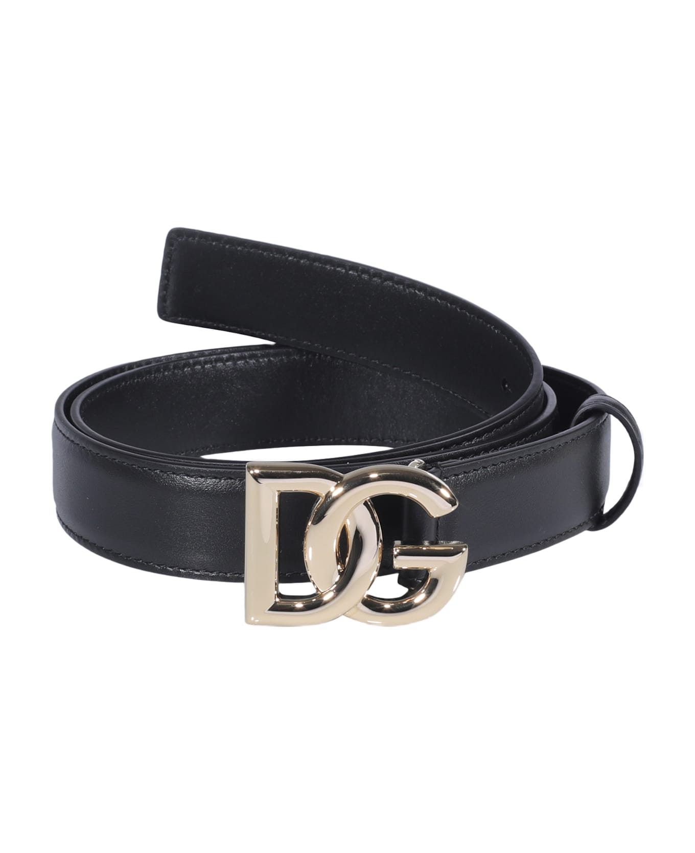 Dolce & Gabbana Black Leather Belt - Black