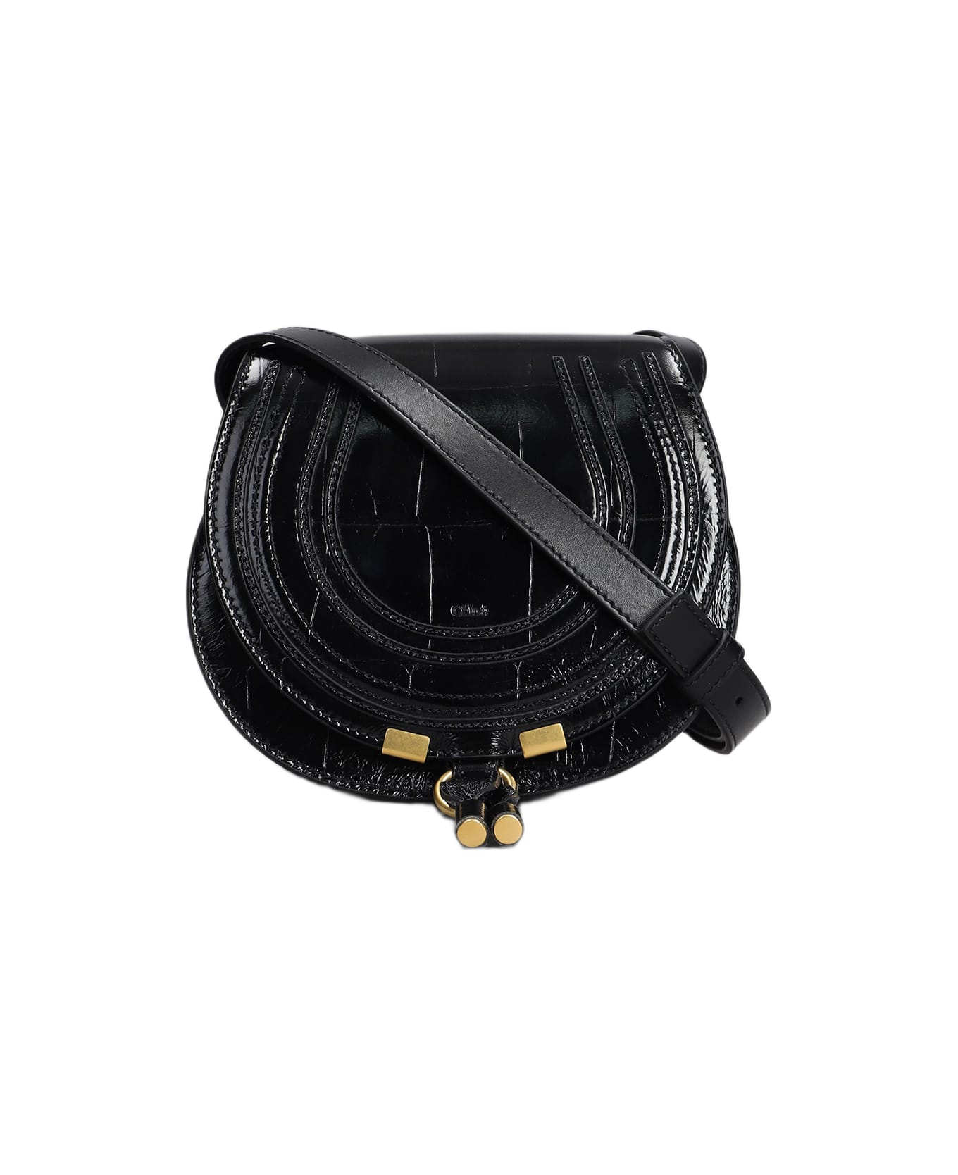 Chloé Marcie Shoulder Bag In Black Leather - black