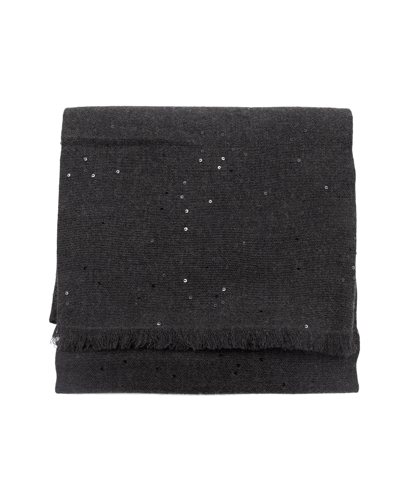 Brunello Cucinelli Beige Wool Scarves - Black