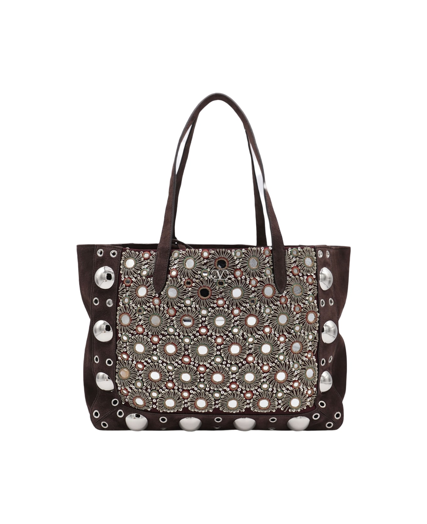 Valentino Garavani Brown Leather Totes - TOBACCO