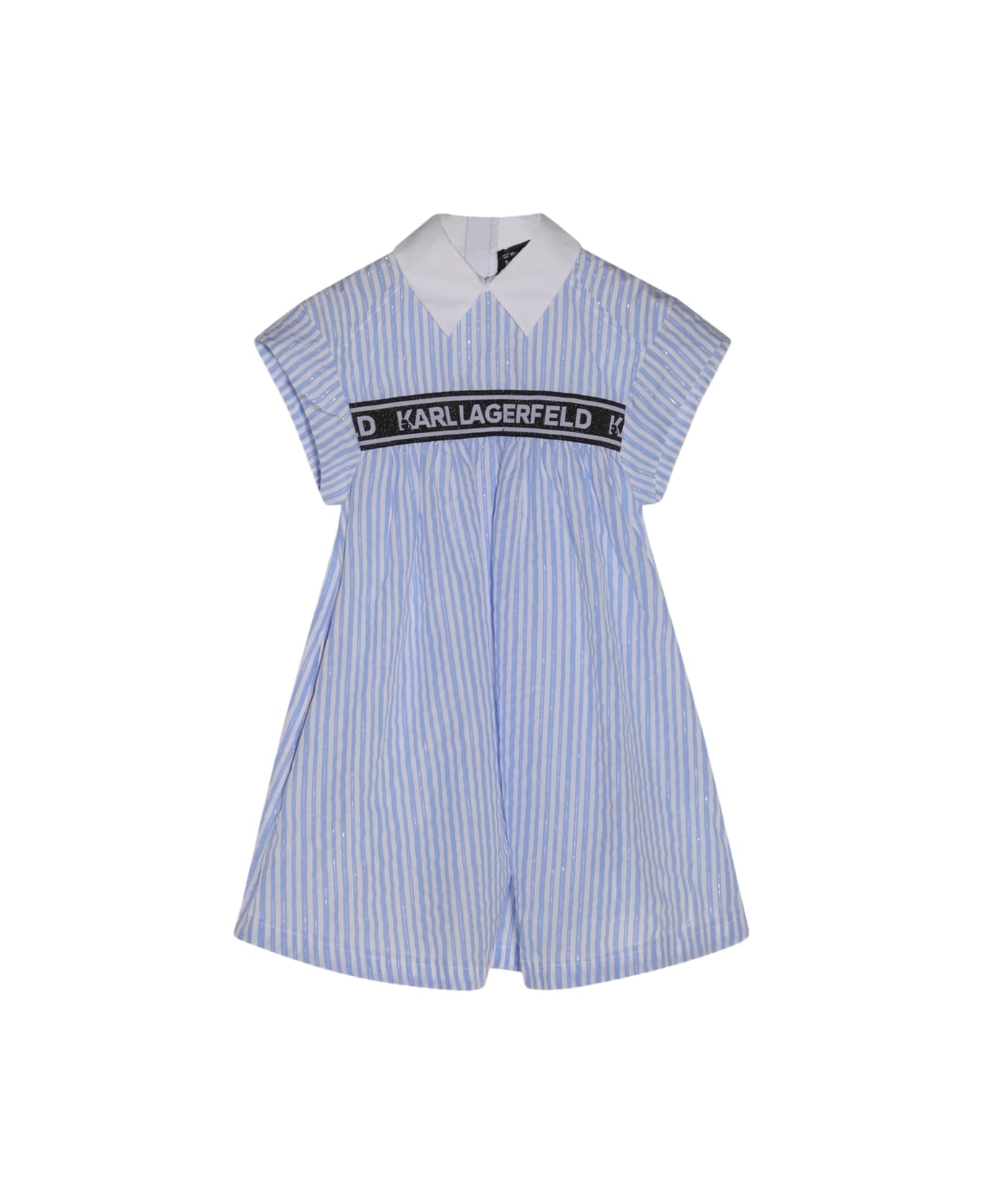Karl Lagerfeld Light Blue Cotton Dress - White