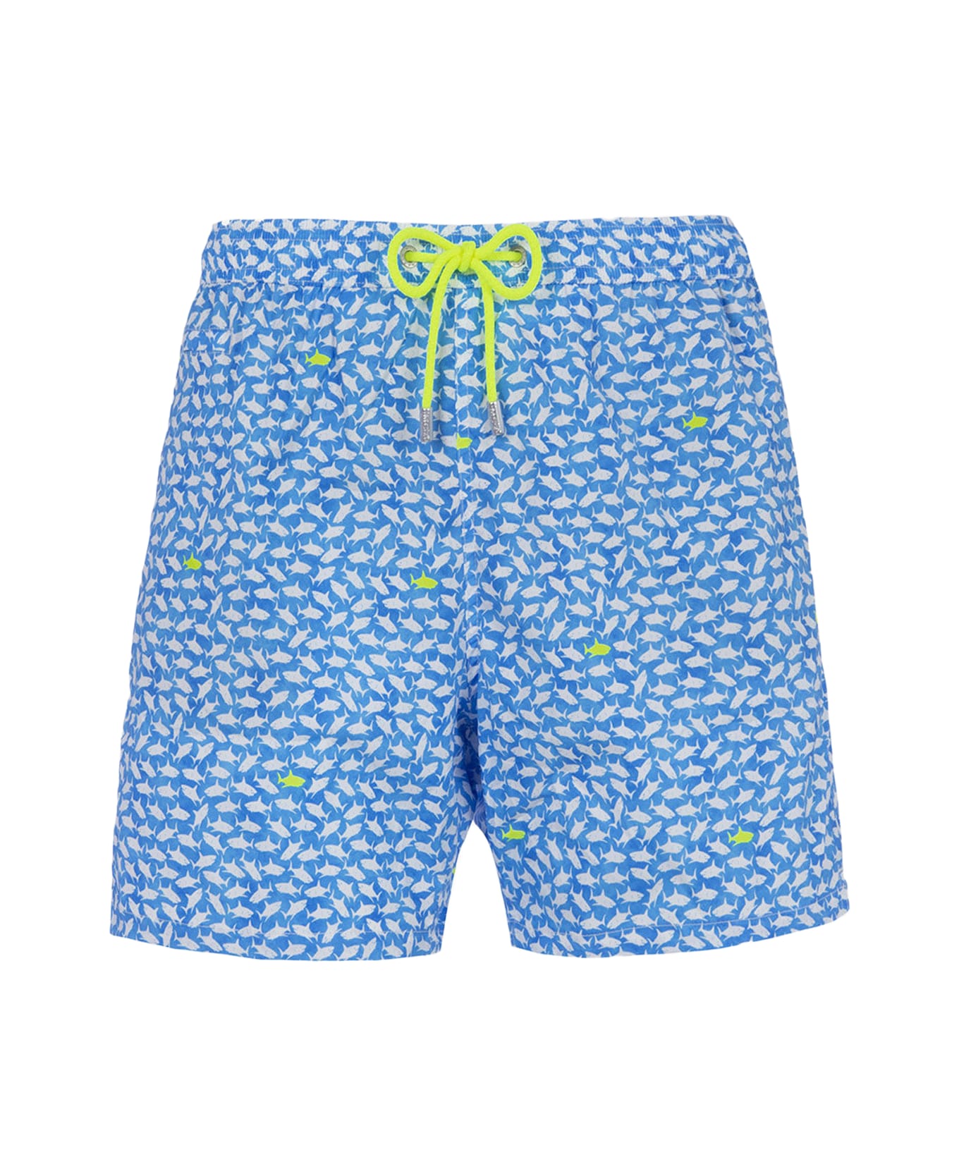 MC2 Saint Barth Comfort Light Classic Stretch Swim Shorts With Sharks Print - BLUETTE