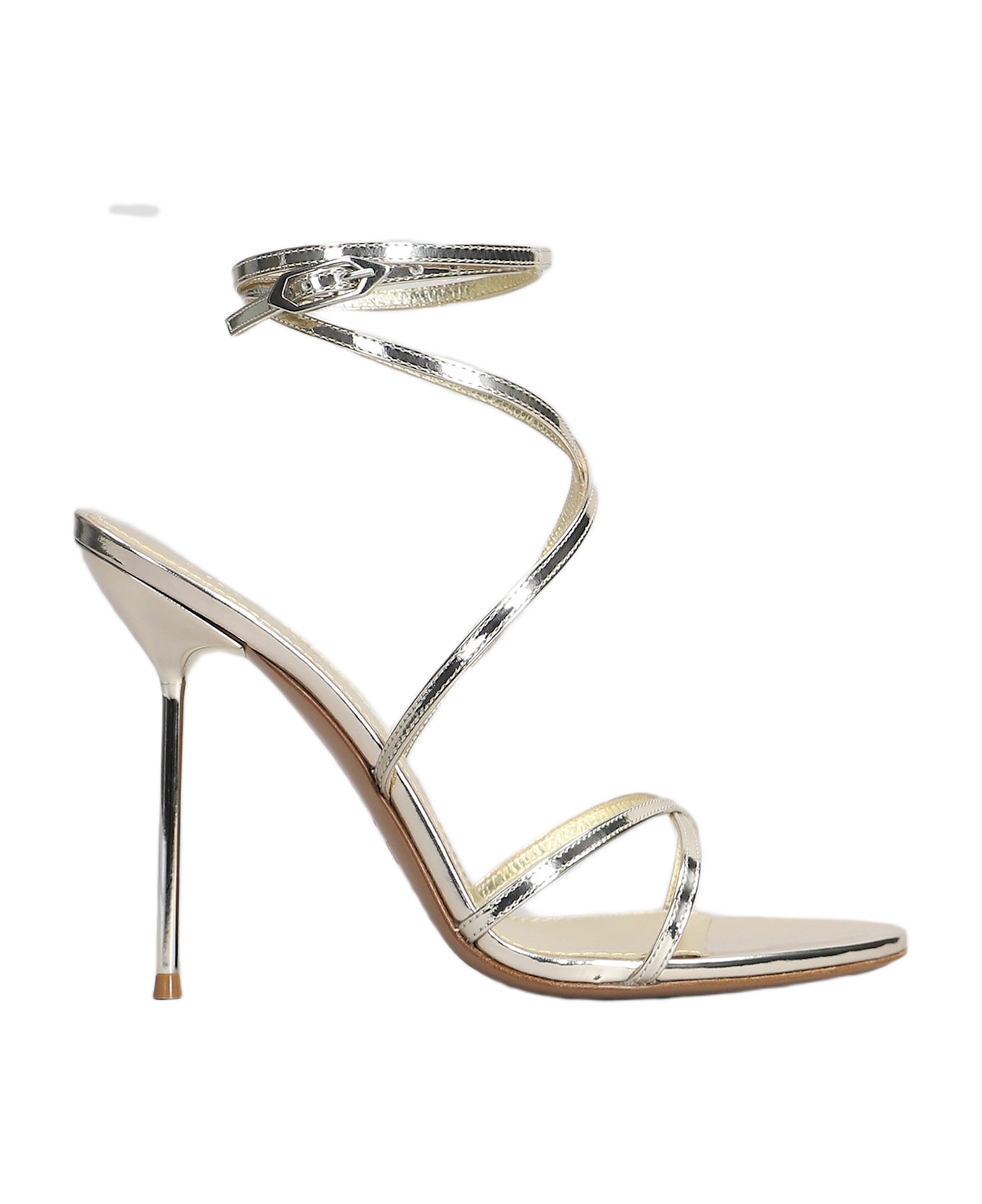 Paris Texas Liz Lace Up Sandals In Platinum Leather - platinum