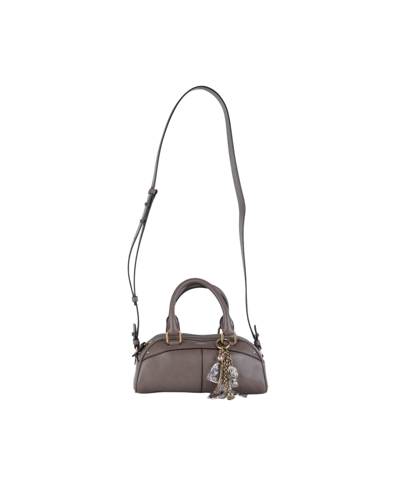 Chloé Grey Leather Chloe Bowling Top Handle Bag - DEEP TAUPE