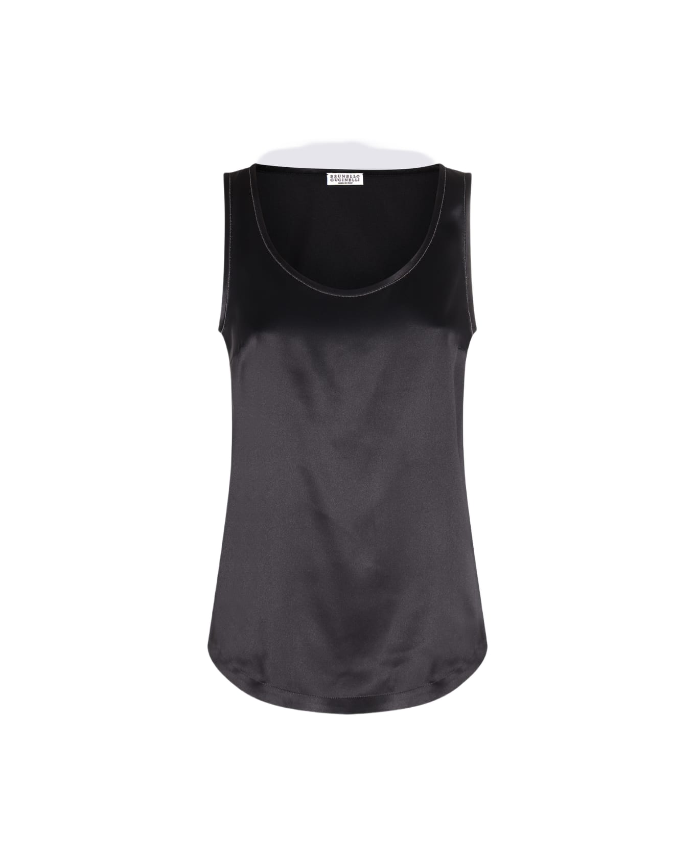 Brunello Cucinelli Black Silk Tank Top - Black
