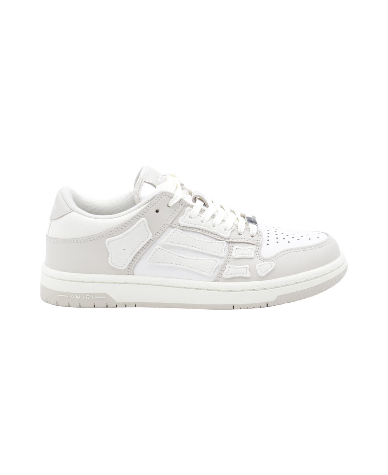 AMIRI White And Grey Leather Sneakers - ALABASTER