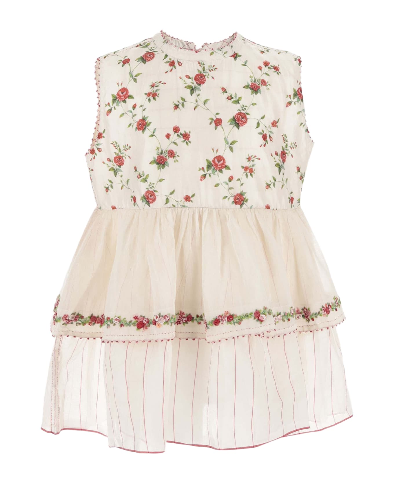 Péro Dress With Floral Pattern - Red