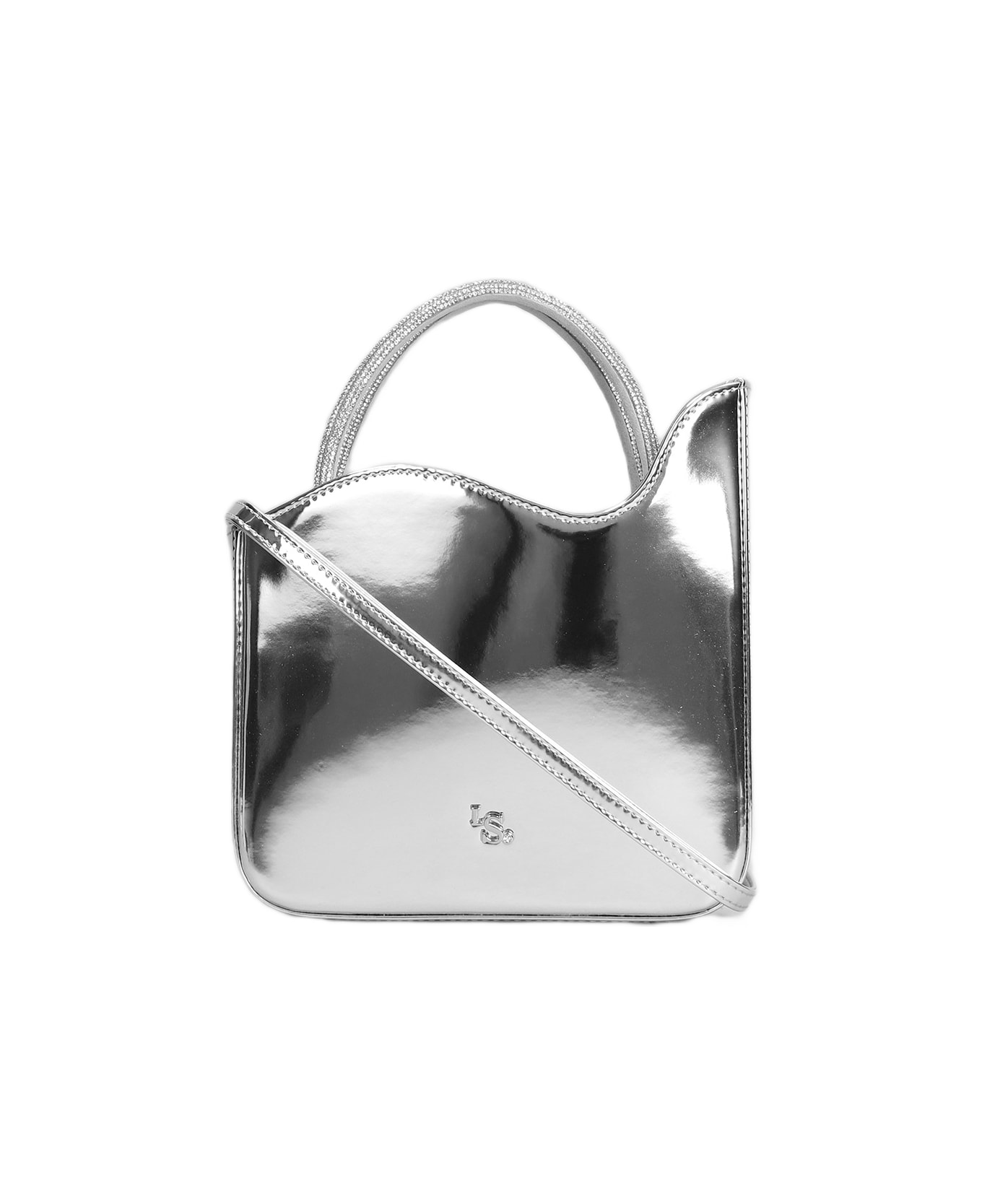 Le Silla Ivy Small Shoulder Bag In Silver Leather - silver