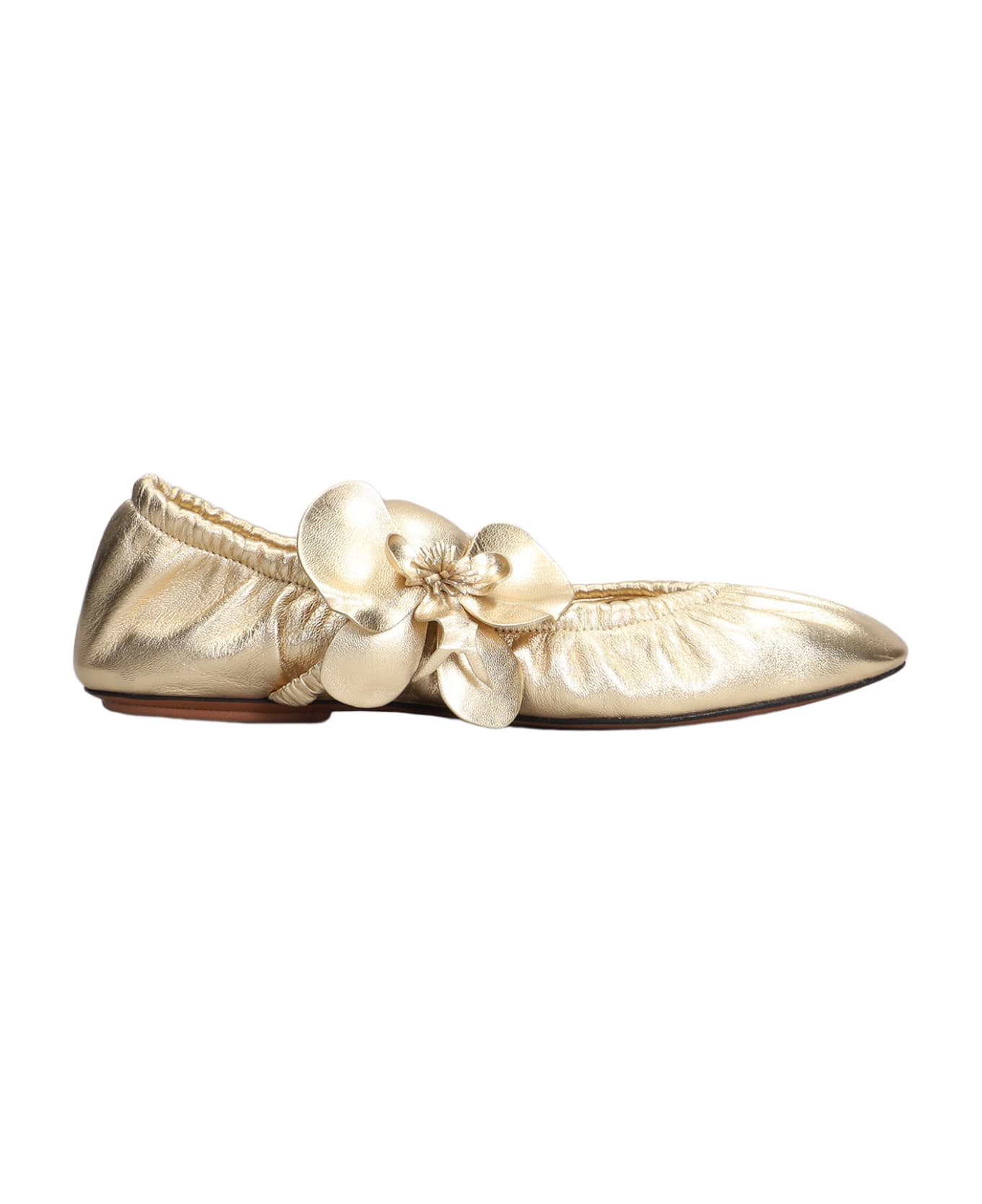 Zimmermann Ballet Flats In Gold Leather - Golden
