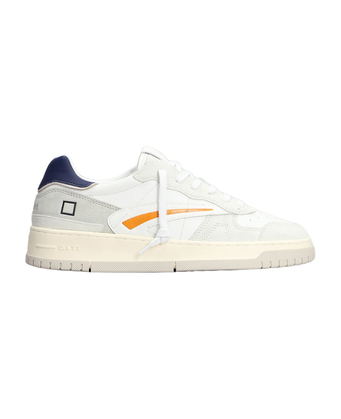 D.A.T.E. Torneo Pure Soft Sneakers In White Suede And Leather - Wl White Blue