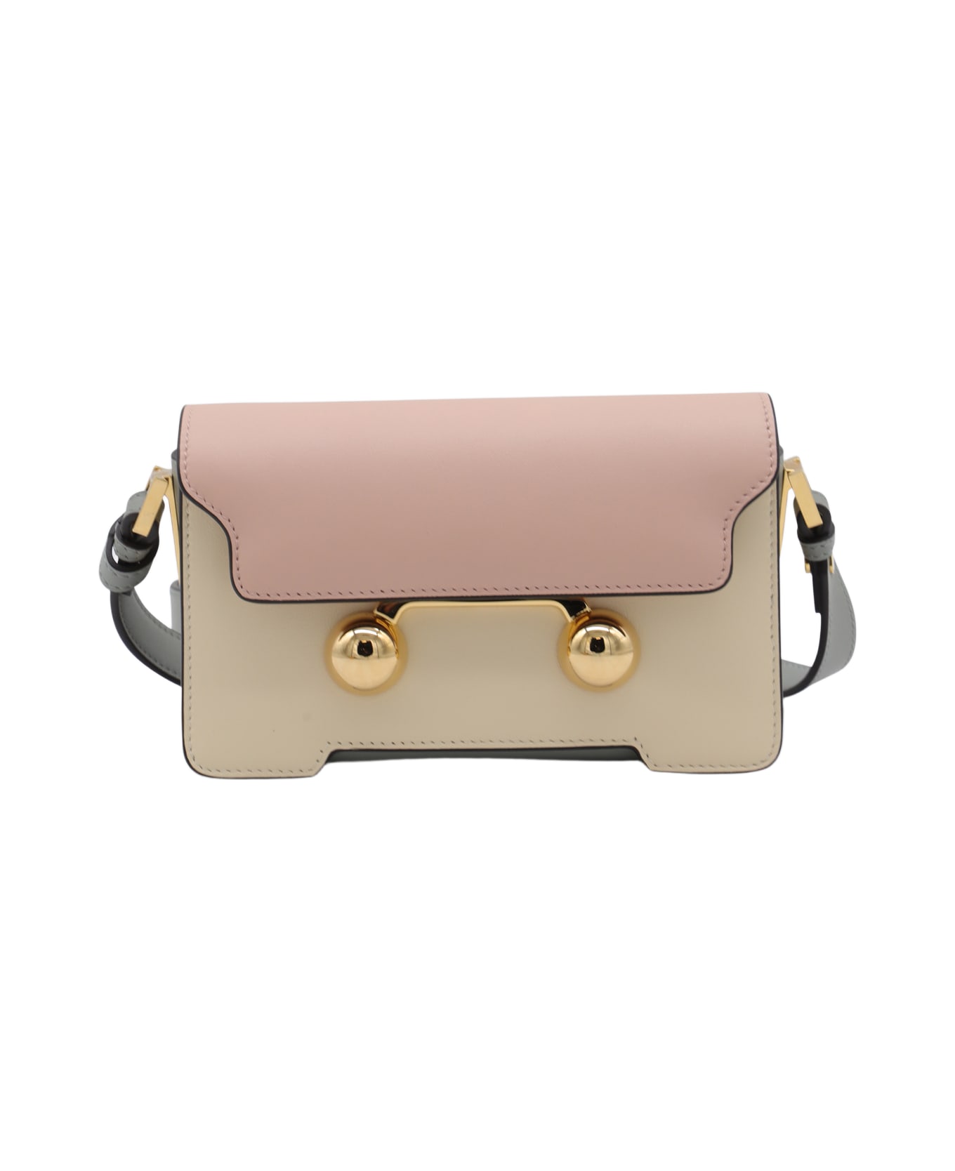 Marni Pink And Multicolor Leather Shoulder Bag - CAMELIA/SHELL/STORM