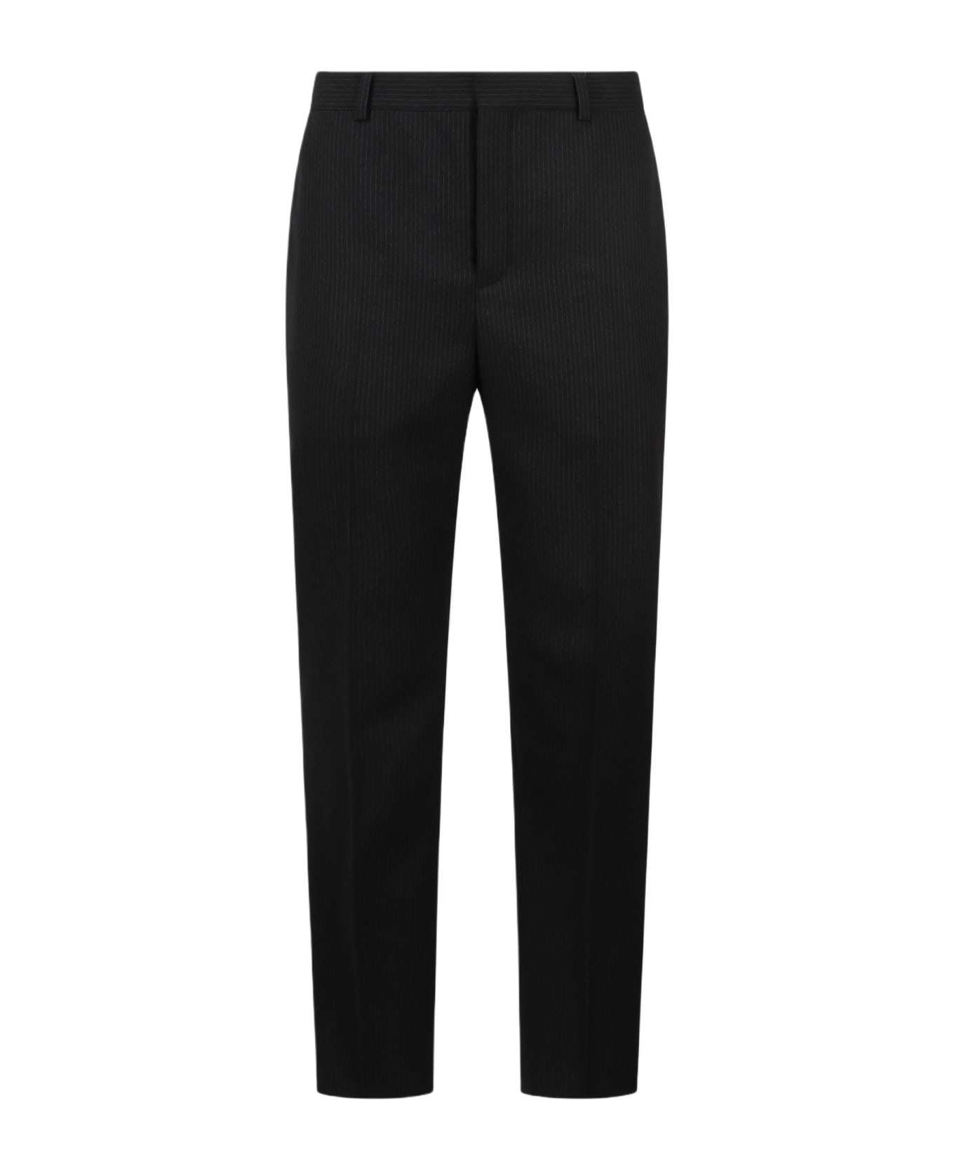 Saint Laurent Striped Wool High-waisted Pants - Black