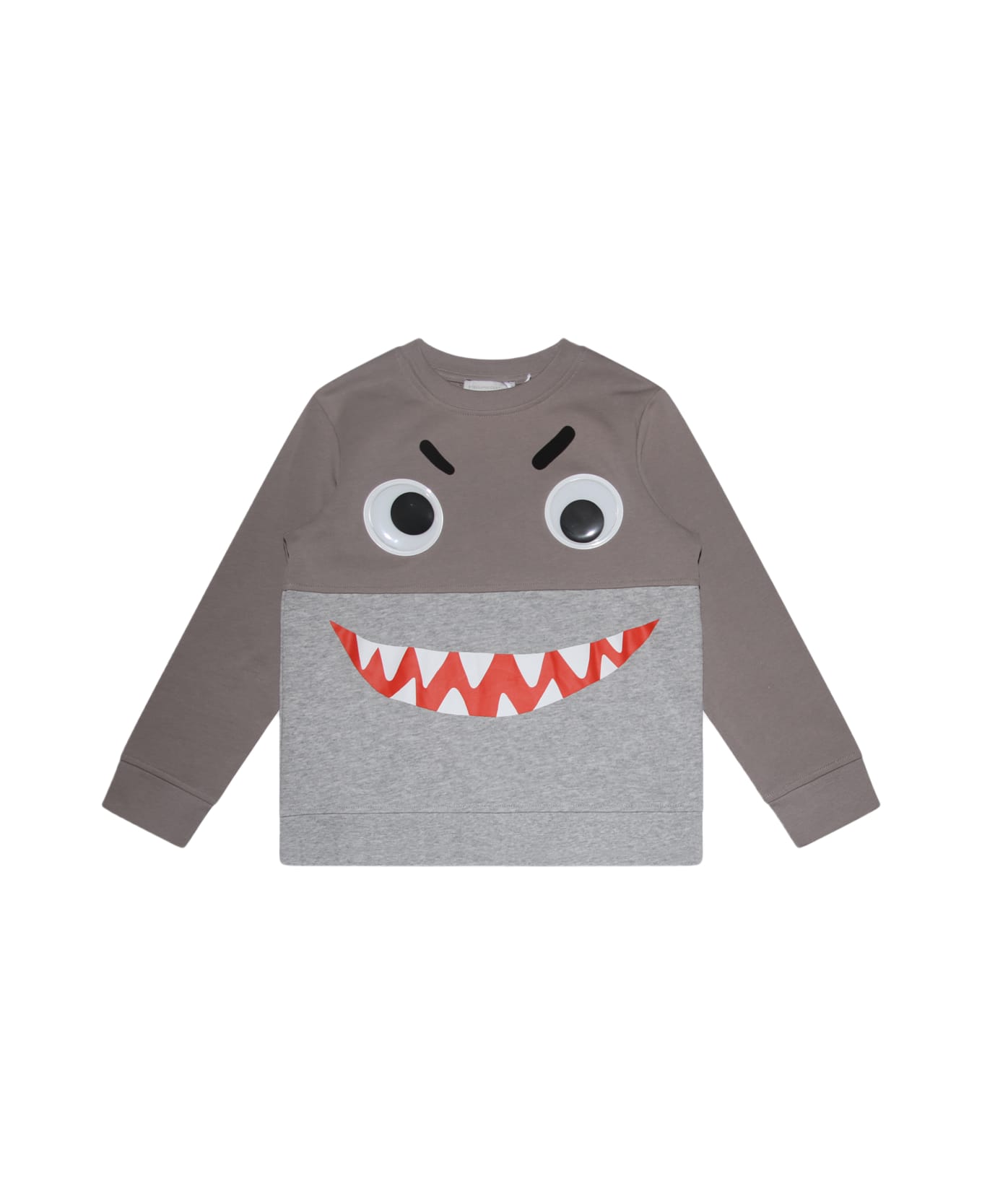 Stella McCartney Grey Cotton Shark Face Sweatshirt - Grey