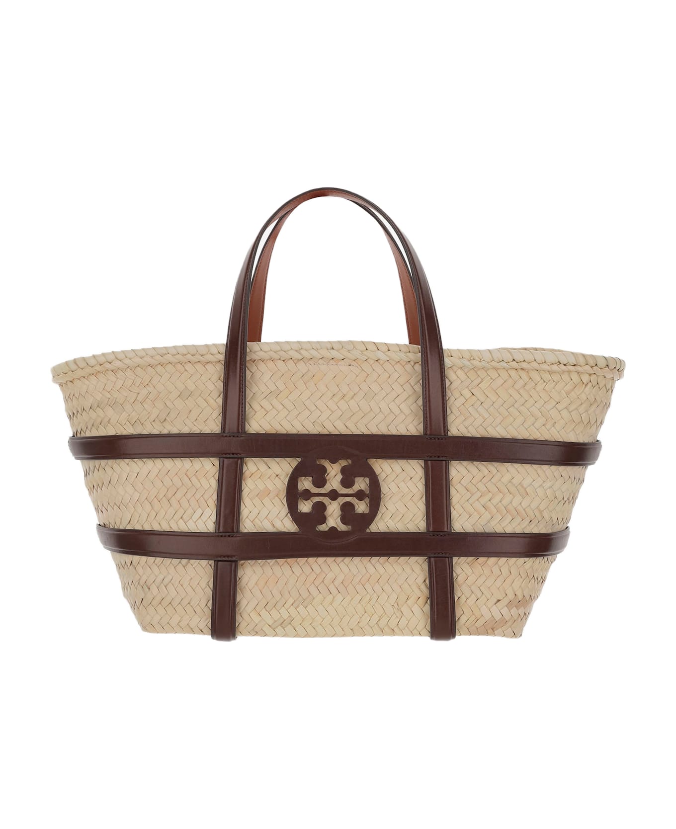 Tory Burch 'ella' Bucket Bag In Beige Straw - Red