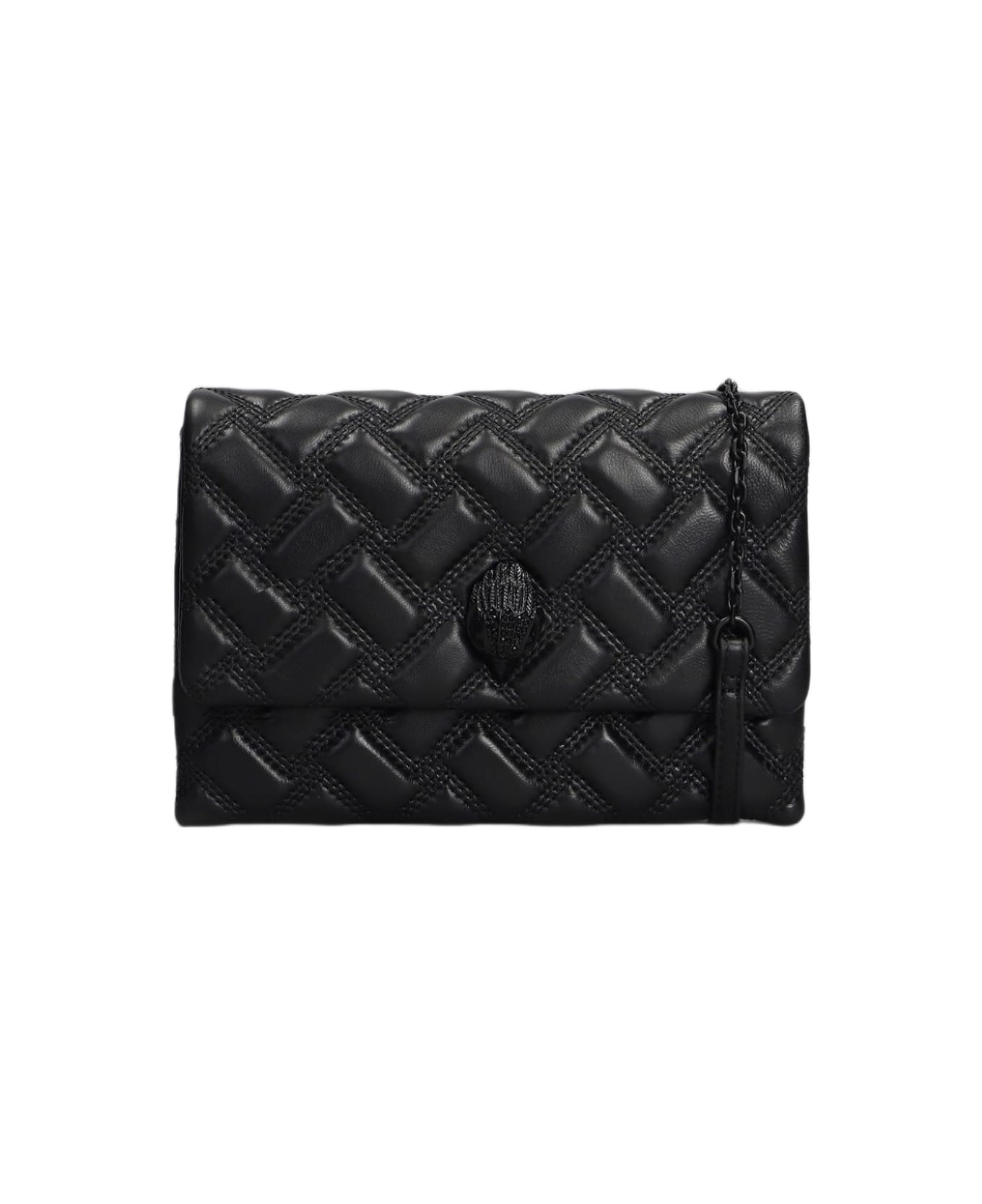 Kurt Geiger Kensington Duet Dr Shoulder Bag In Black Leather - black