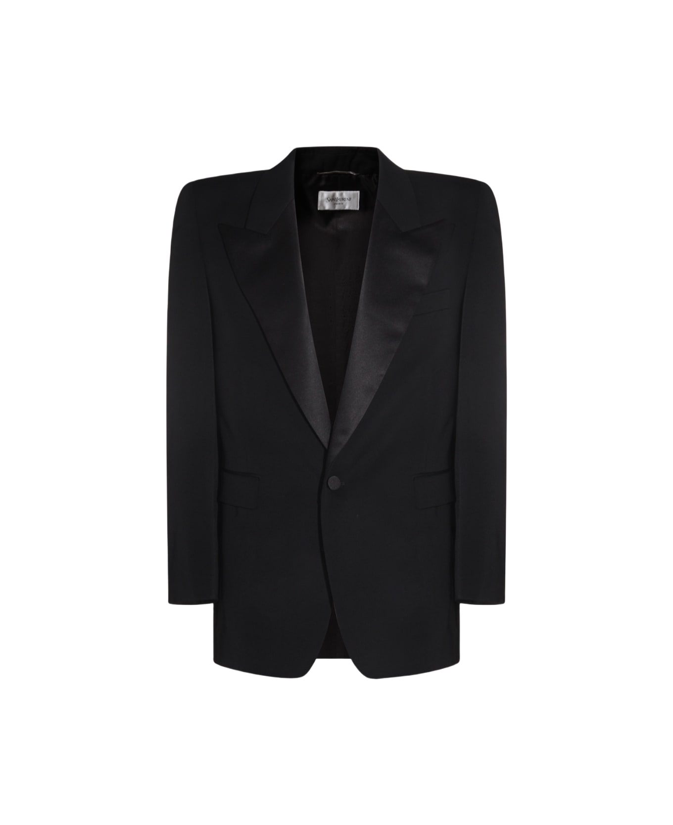 Saint Laurent Black Wool Blazer - Black
