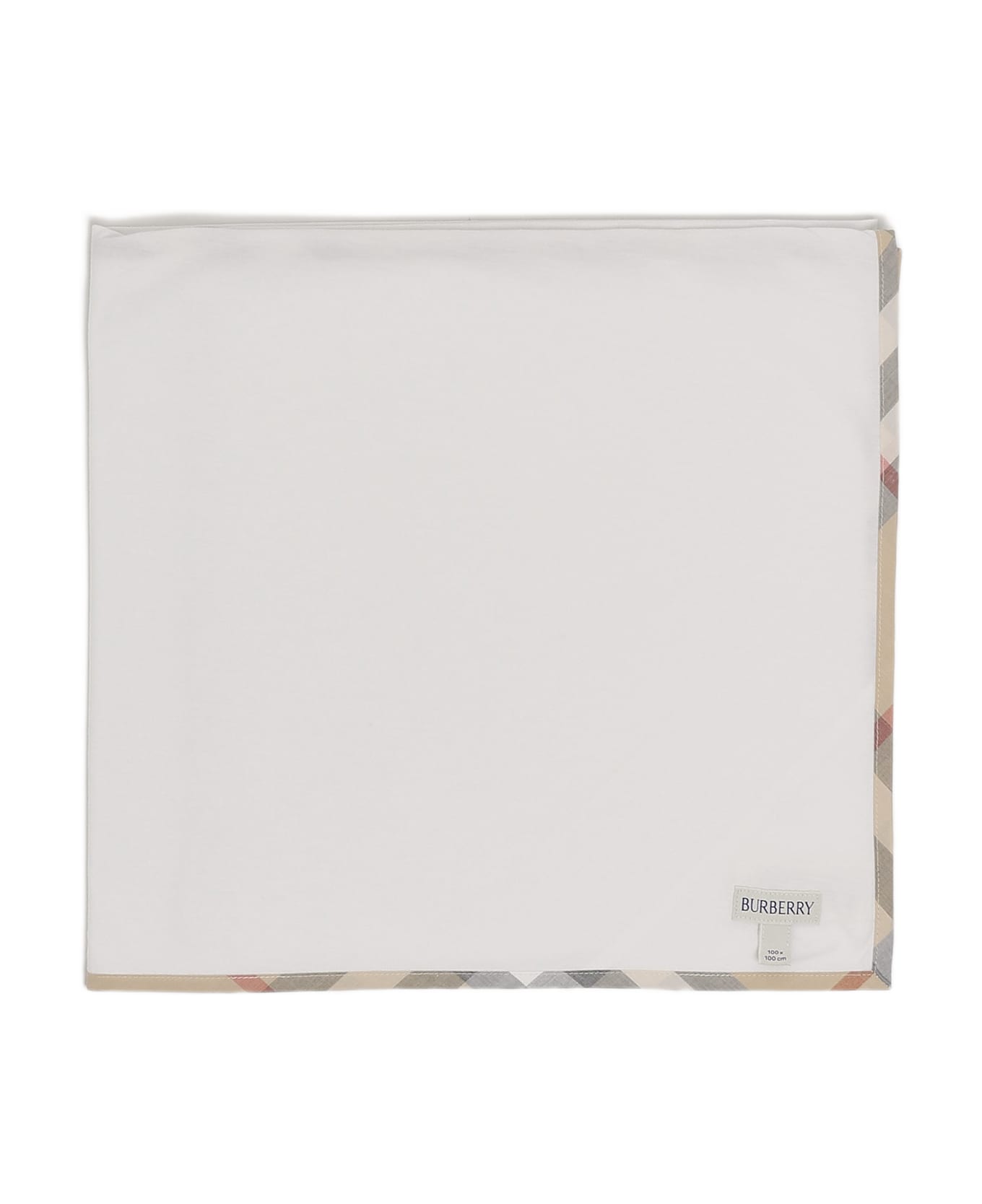 Burberry N1 Check Pip Blanket Towel - BIANCO