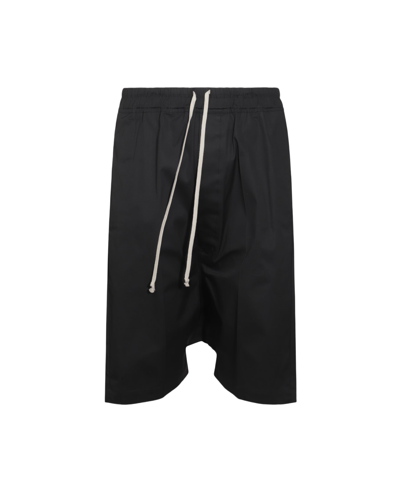 Rick Owens Black Cotton Shorts - Black