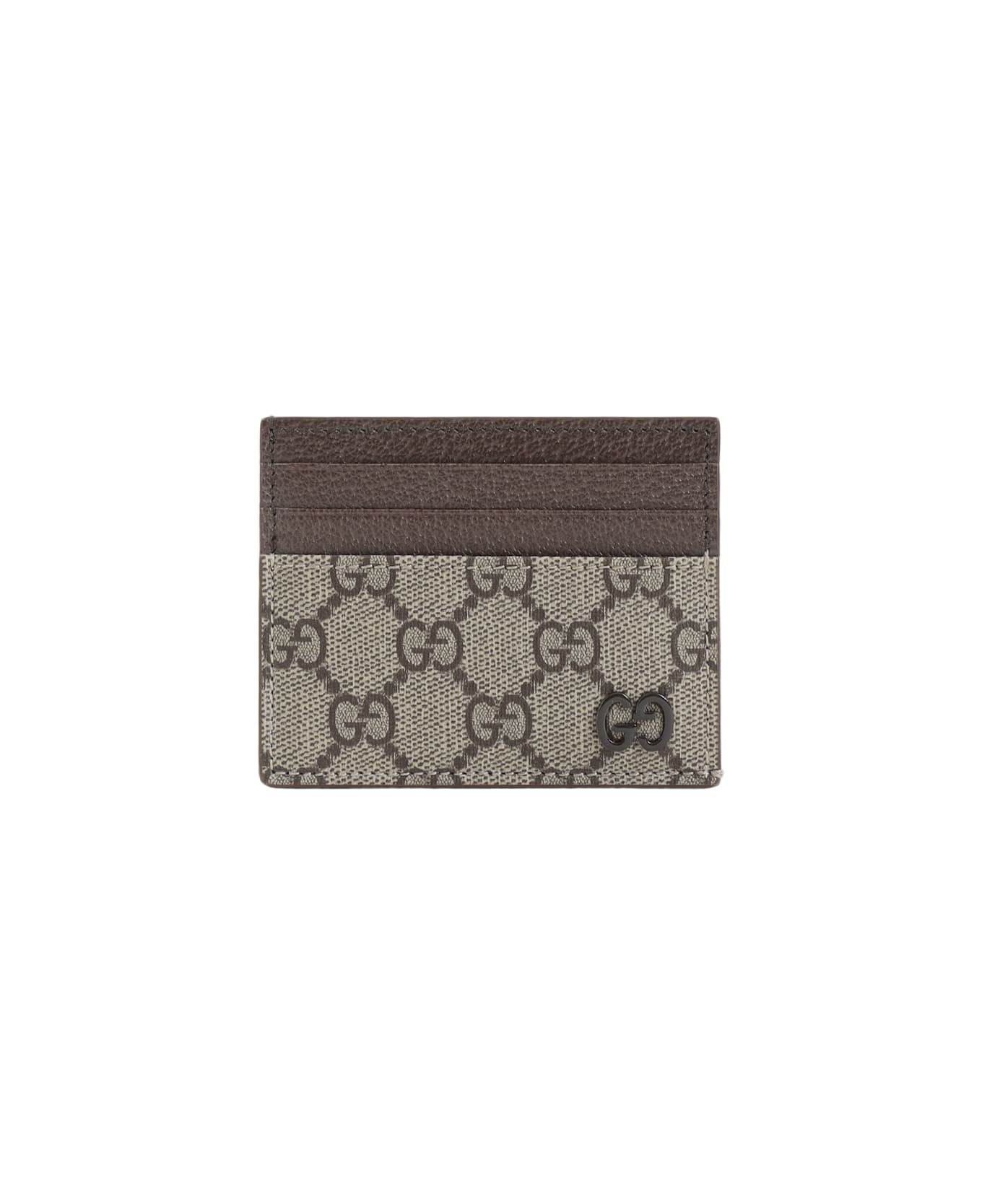 Gucci Card Case In Gg Supreme Canvas - Ebony Acero