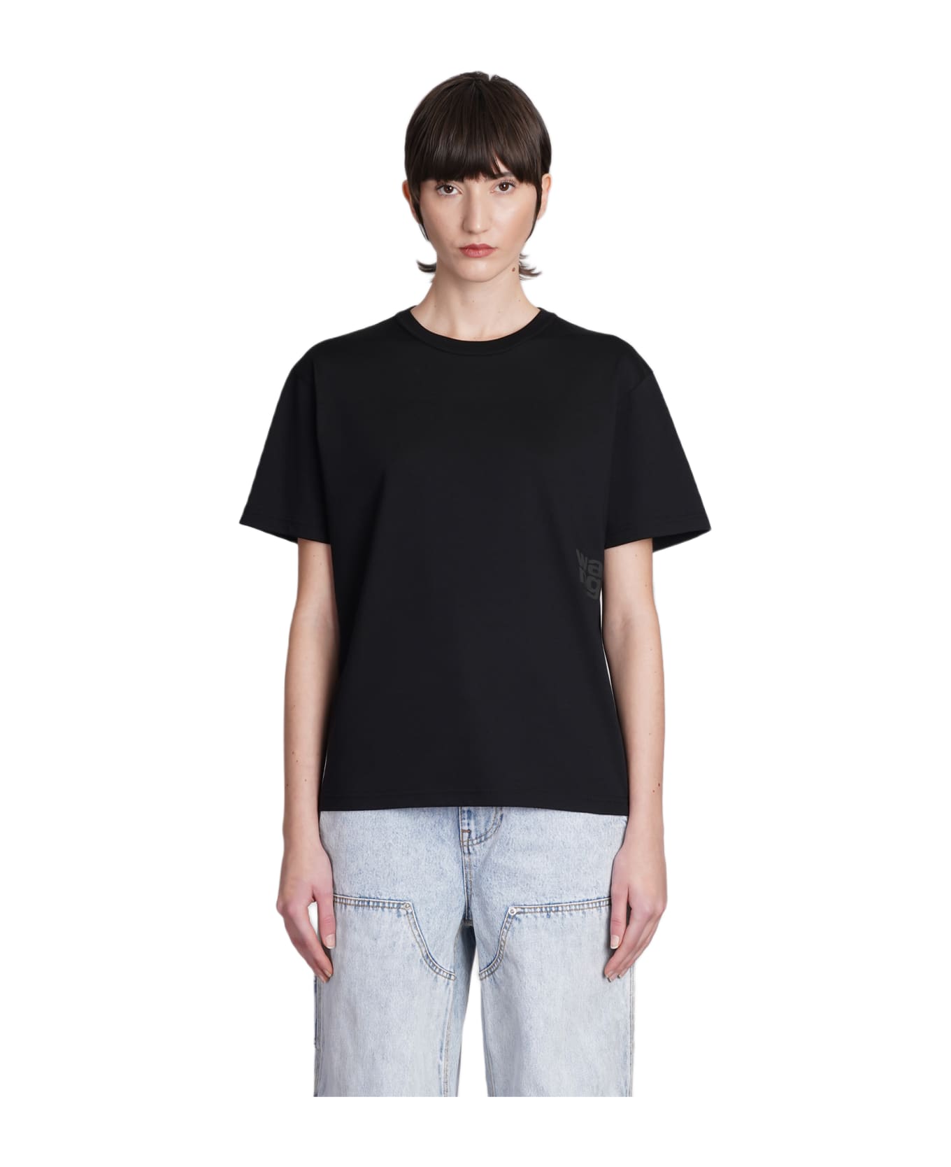 Alexander Wang T-shirt In Black Cotton - black