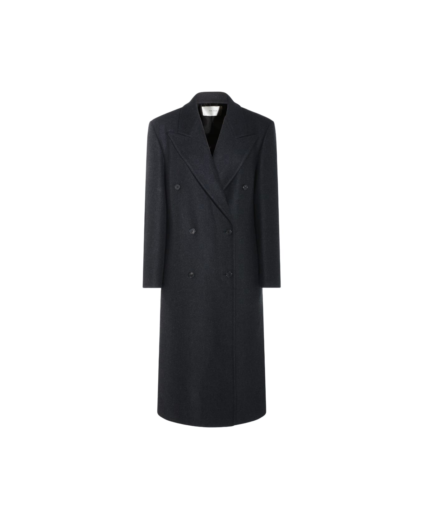 The Row Black Wool Coat - DARK CHARCOAL