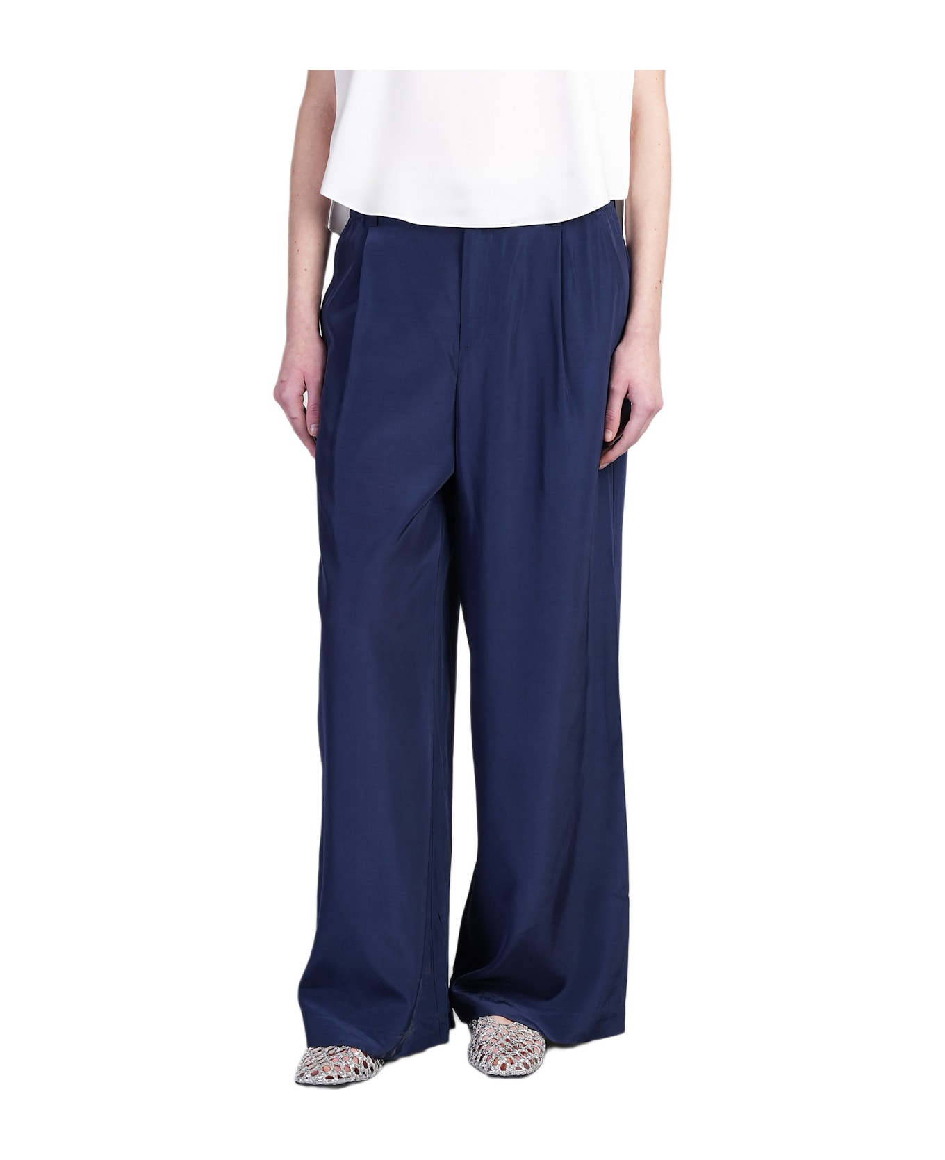 Simkhai Sydnie Pants In Blue Acetate - blue