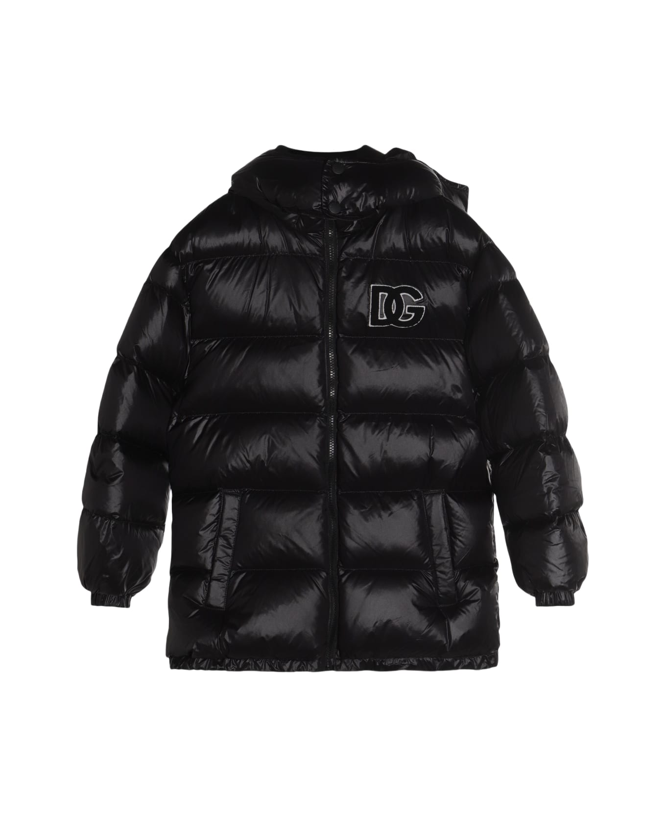 Dolce 
Gabbana Black Puffer Down Jacket - Black
