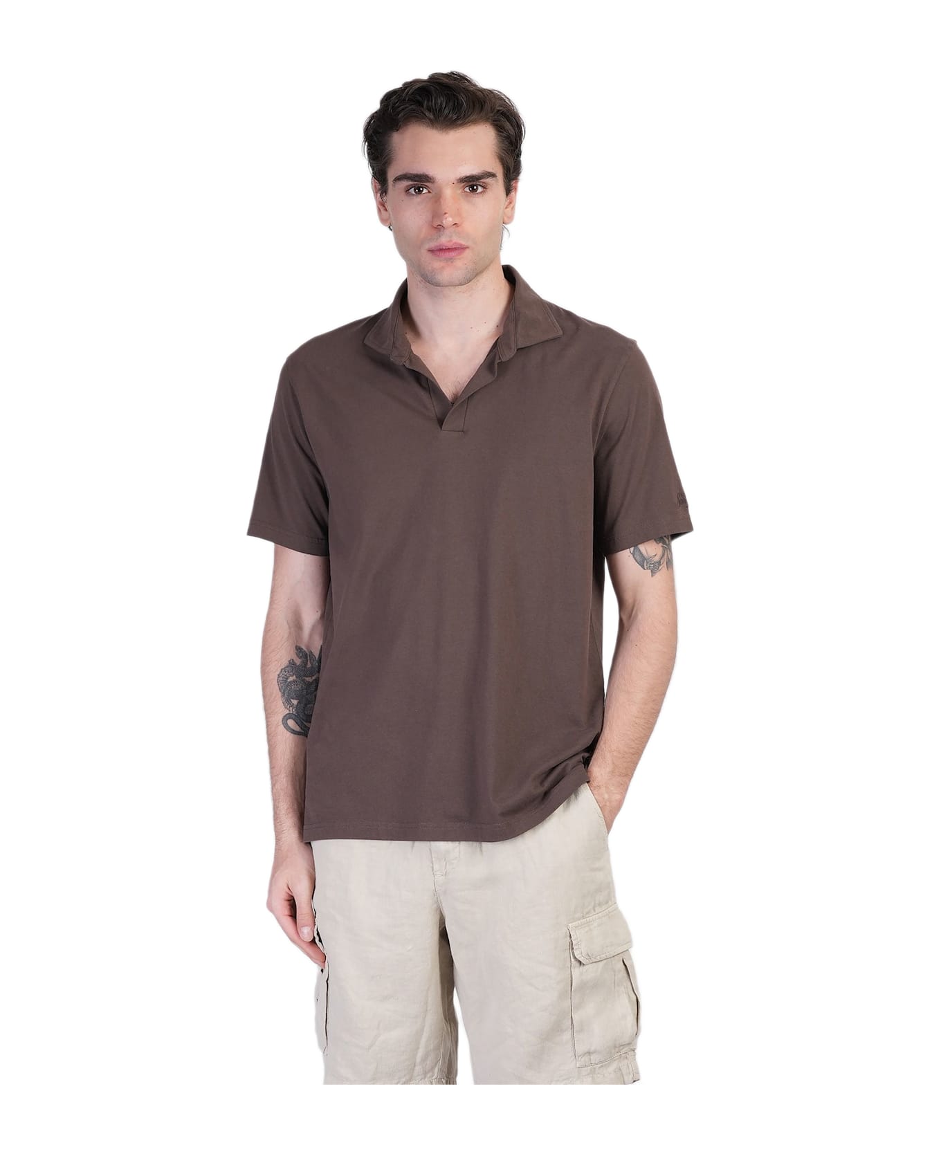 MC2 Saint Barth Brighton Polo In Brown Cotton - brown