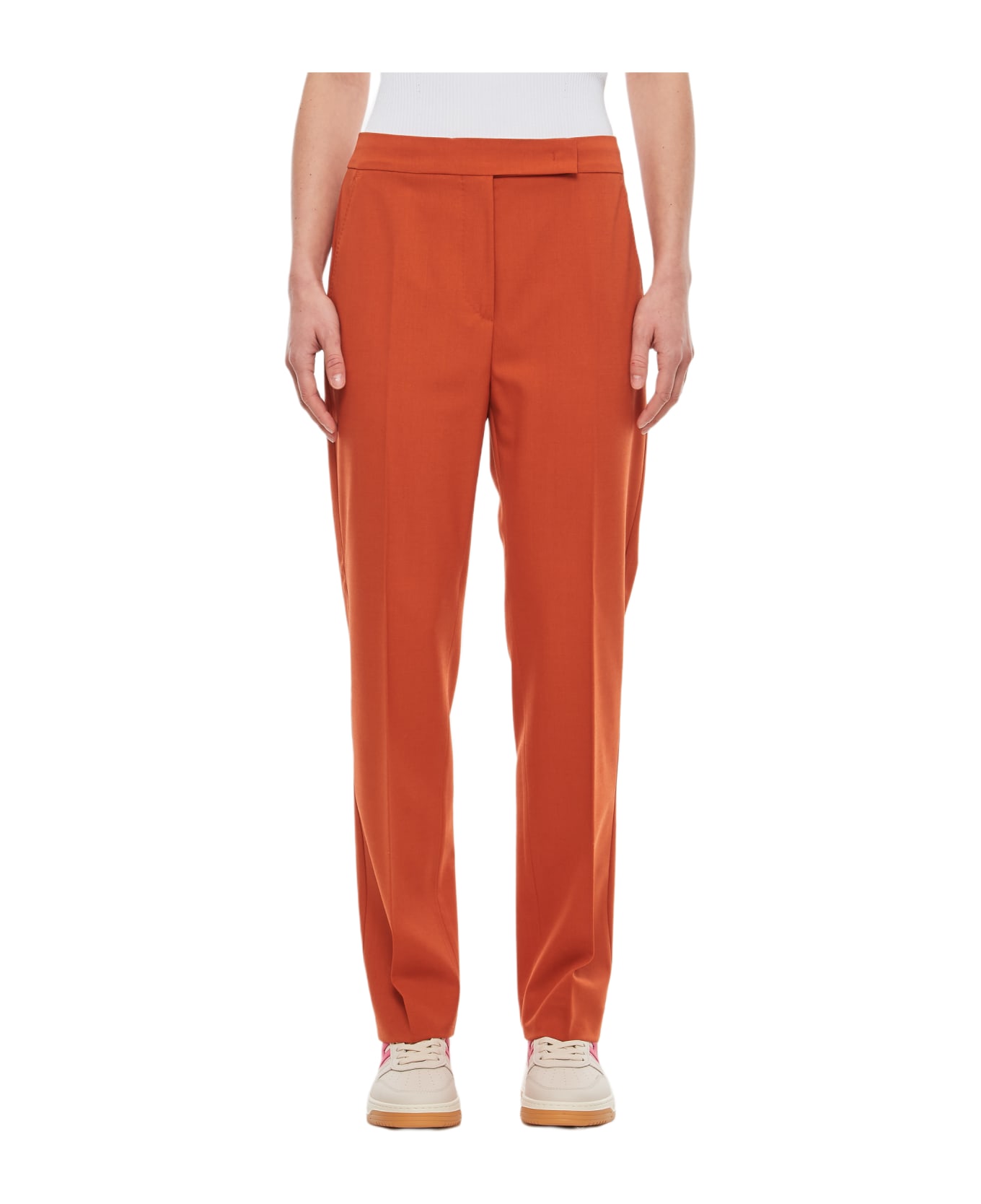 Max Mara Cerisa Wool Trousers - Orange