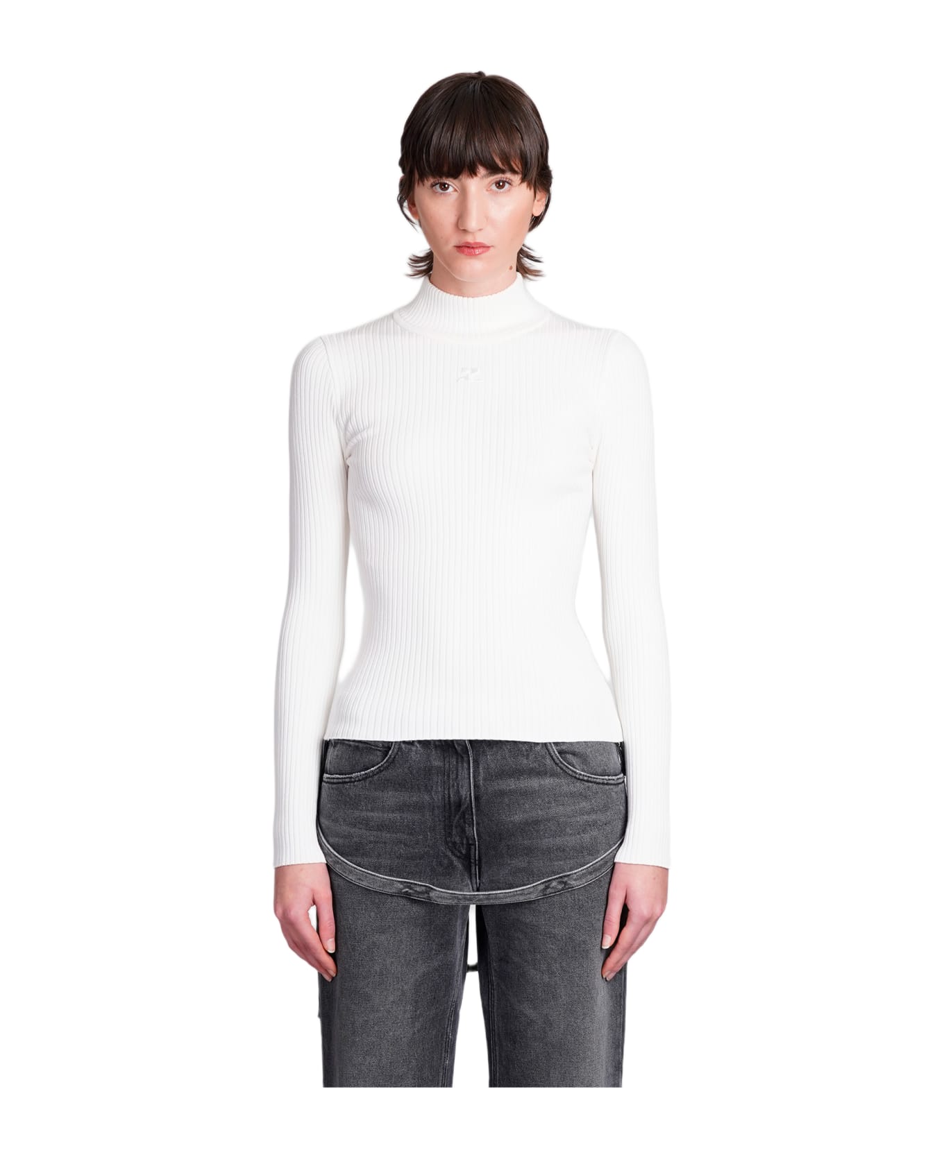 Courrèges Knitwear In White Viscose - white