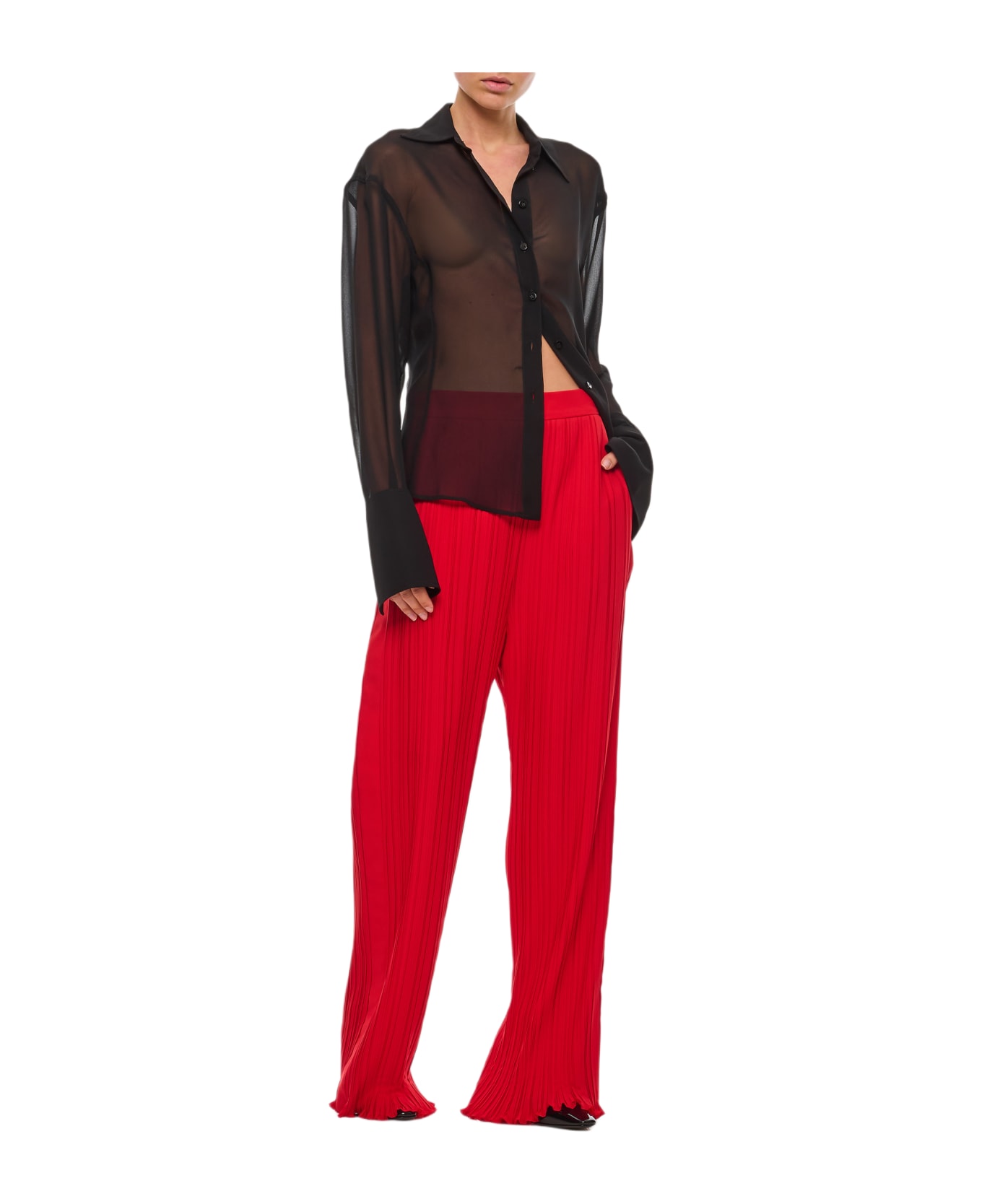 Lanvin Pleated Pants - Red