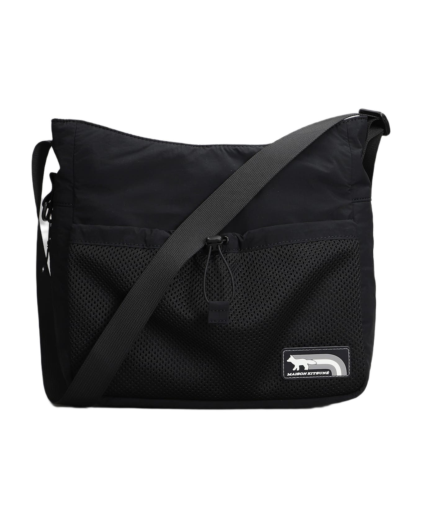 Maison Kitsuné Shoulder Bag In Black Nylon - black
