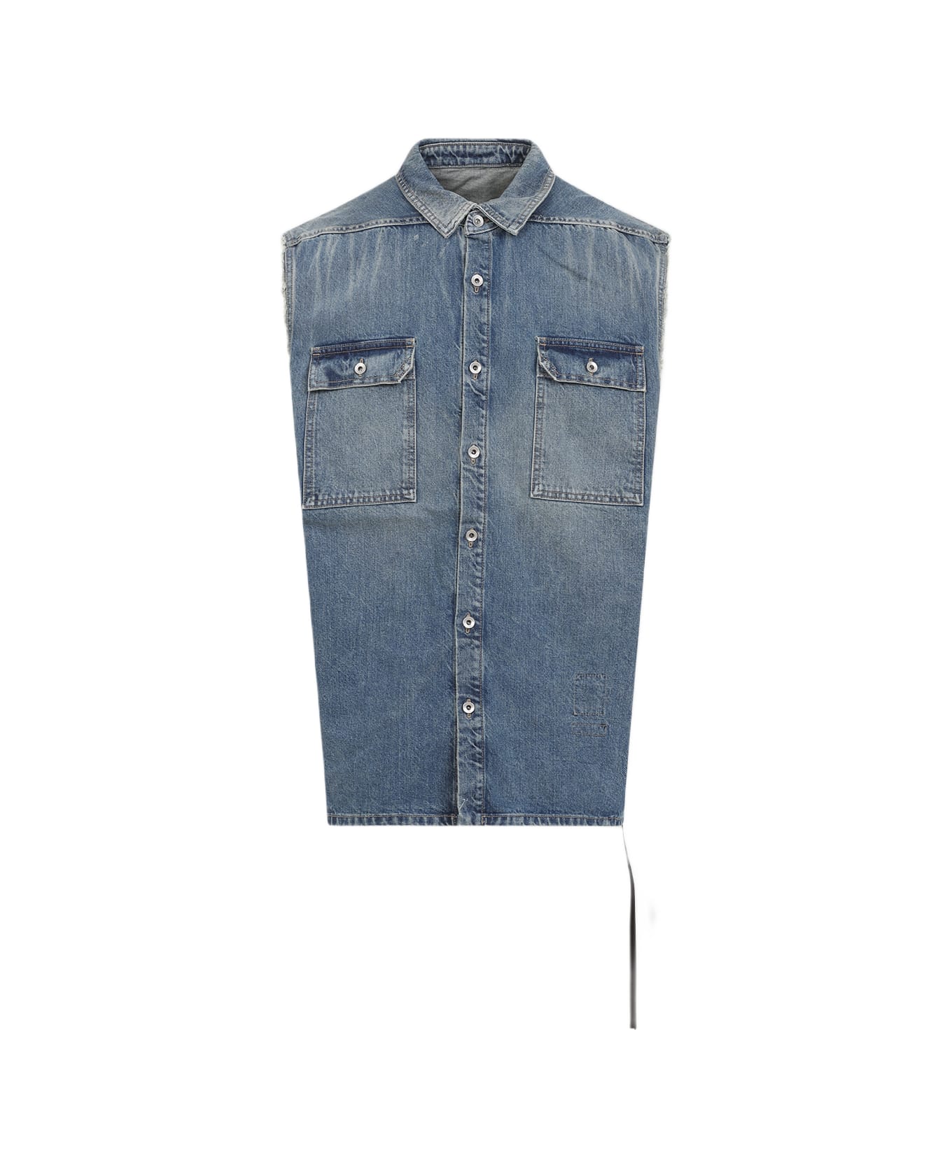 DRKSHDW Sleeveless Tommy Jumbo Vest - Washed Indigo