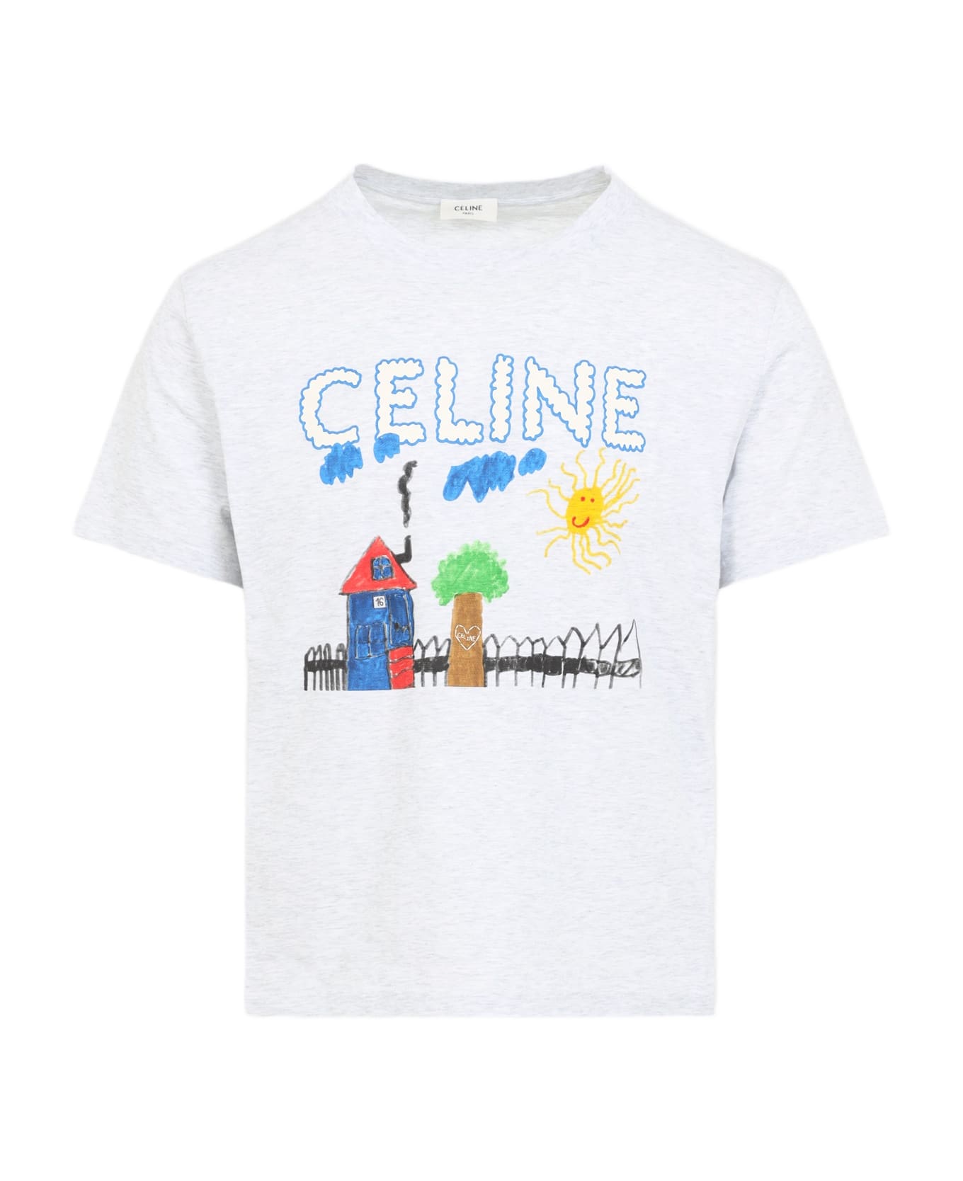 Celine Regular T-shirt - Pale Grey Multico