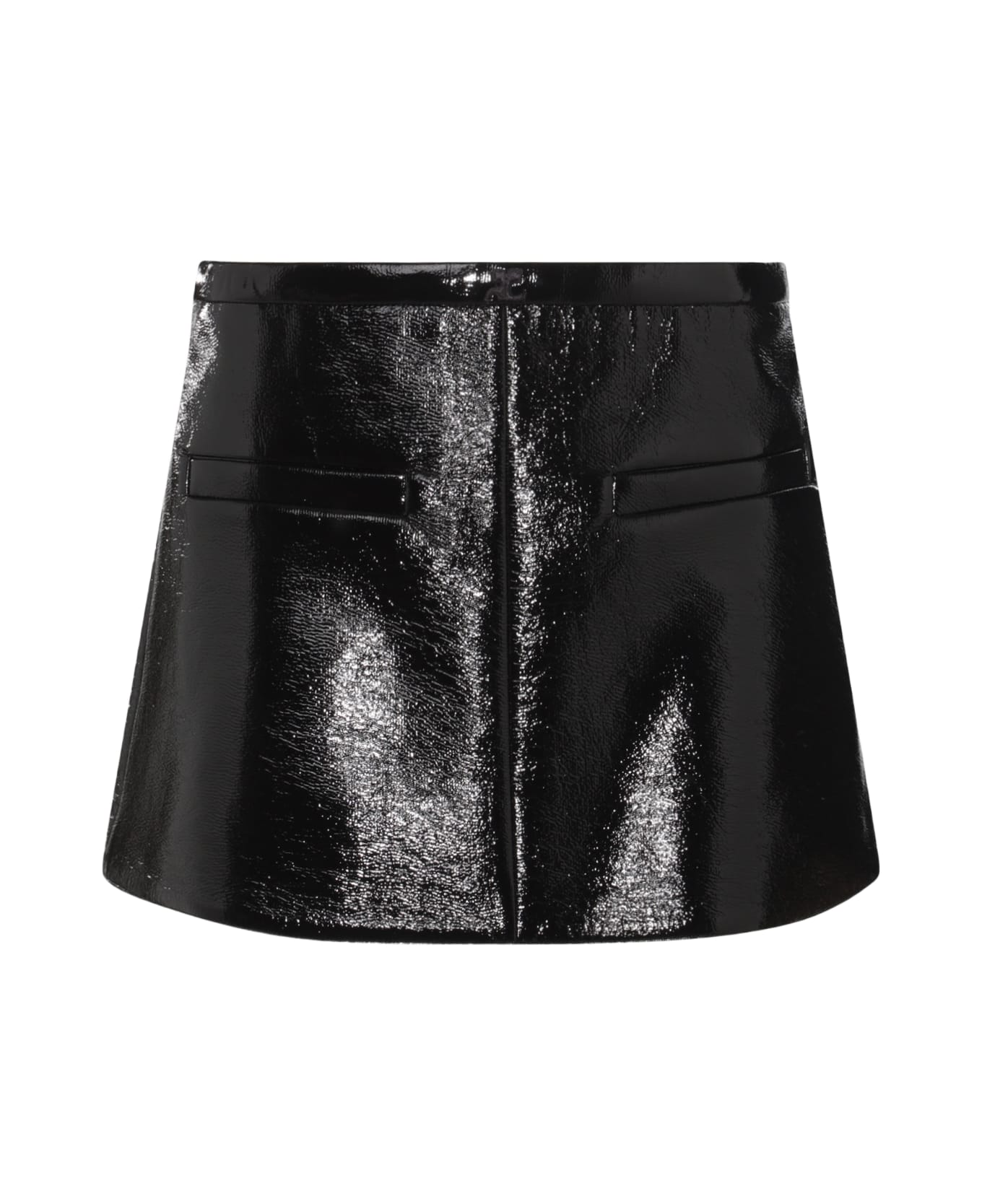 Courrèges Black Vynil Heritage Mini Skirt - Black