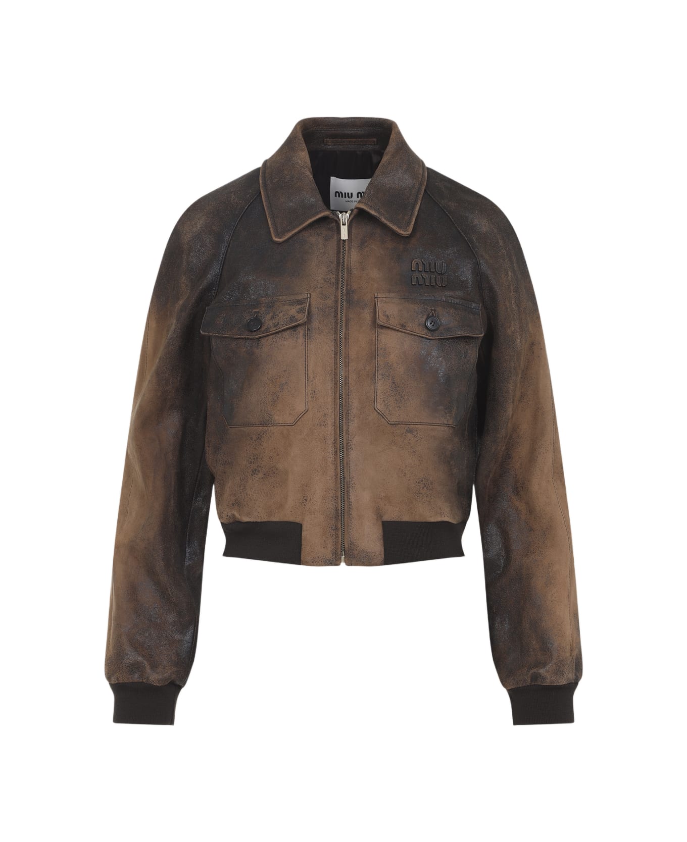 Miu Miu Lamb Leather Jacket - Cognac