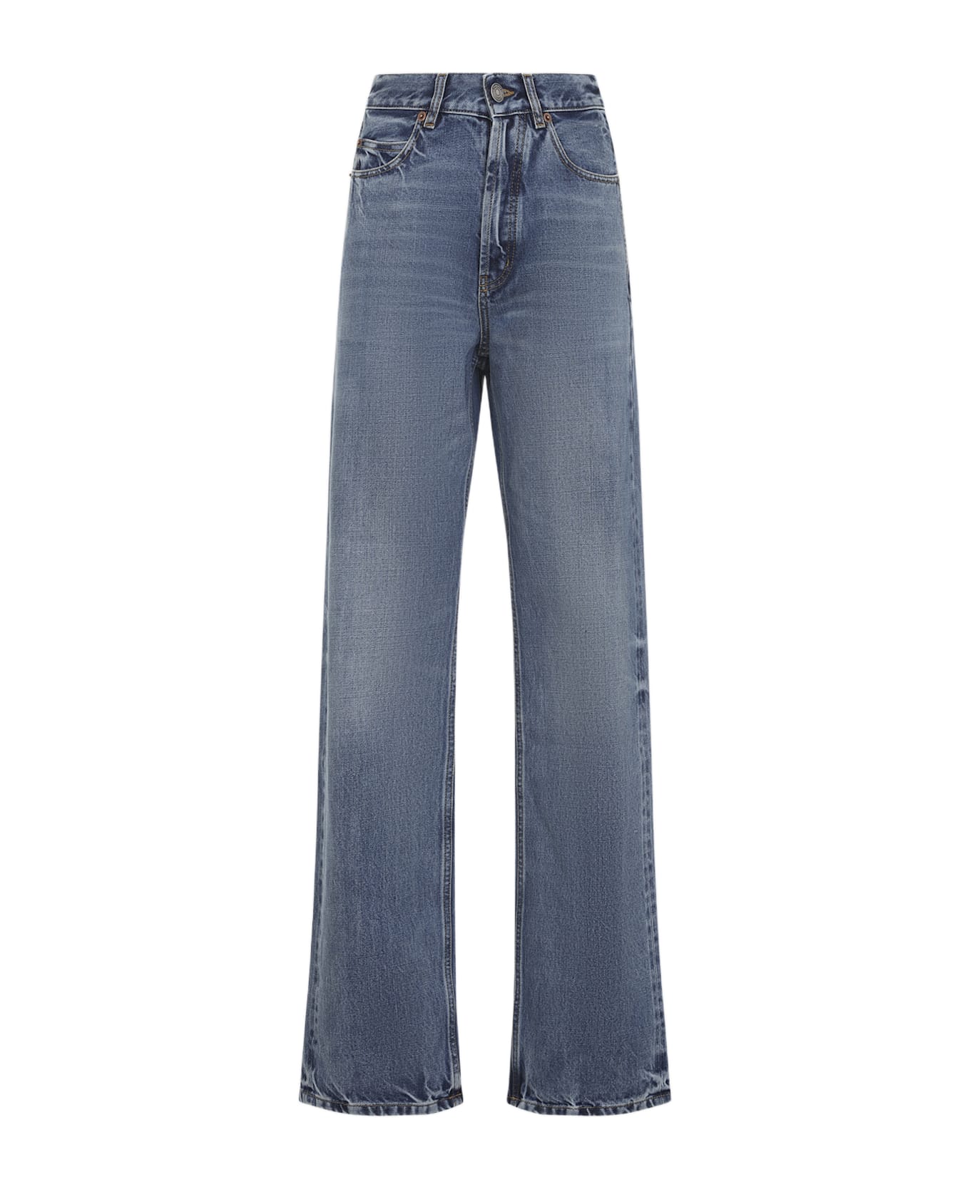 Saint Laurent V Waist Baggy Jeans - Blue